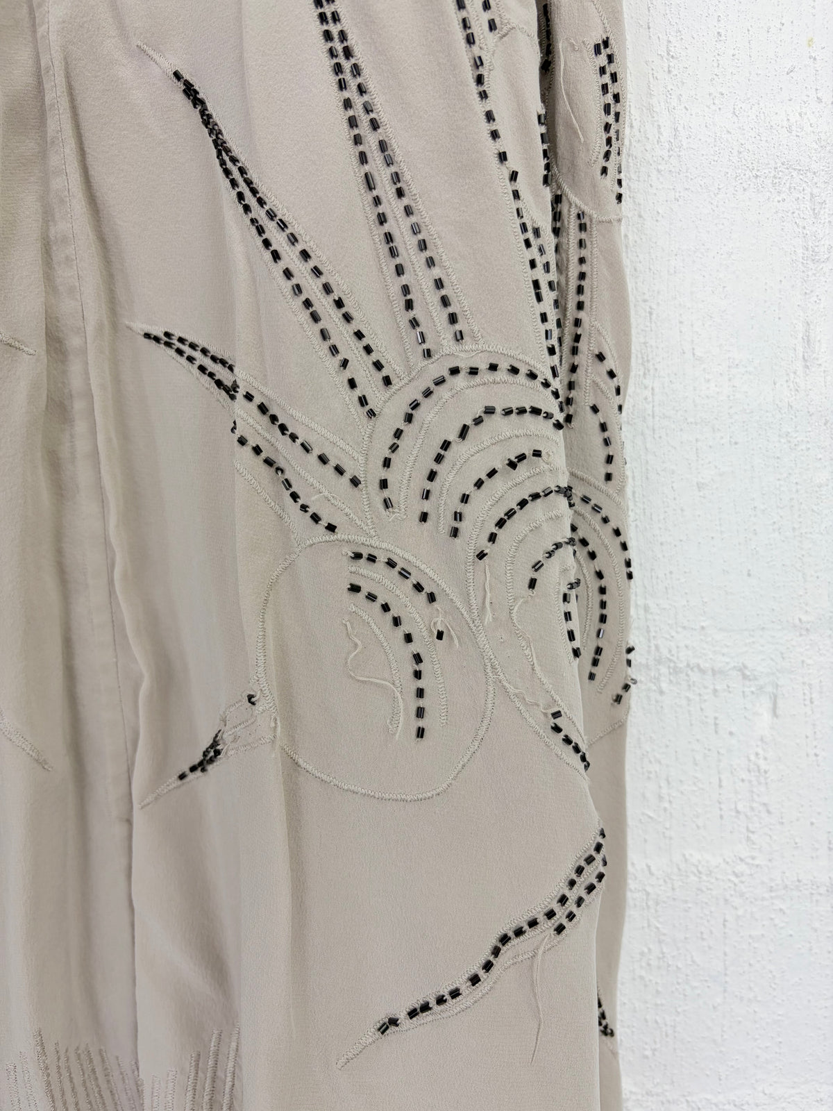 Kachel Silk Beaded Taupe Dress -  AU10