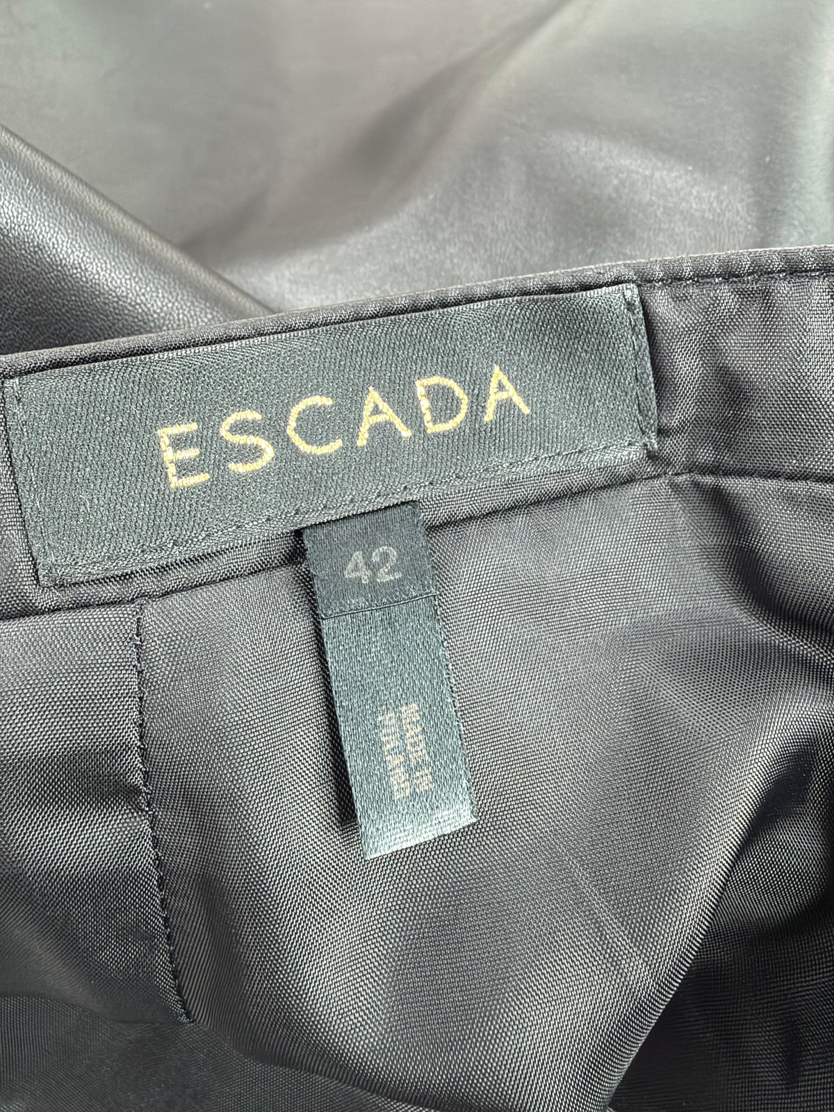 Escada Buttery Soft Black Leather Pencil Skirt - AU10/12