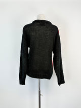 R-Jay Honey Vintage Hand-Knitted Black Wool Sweater - AU10