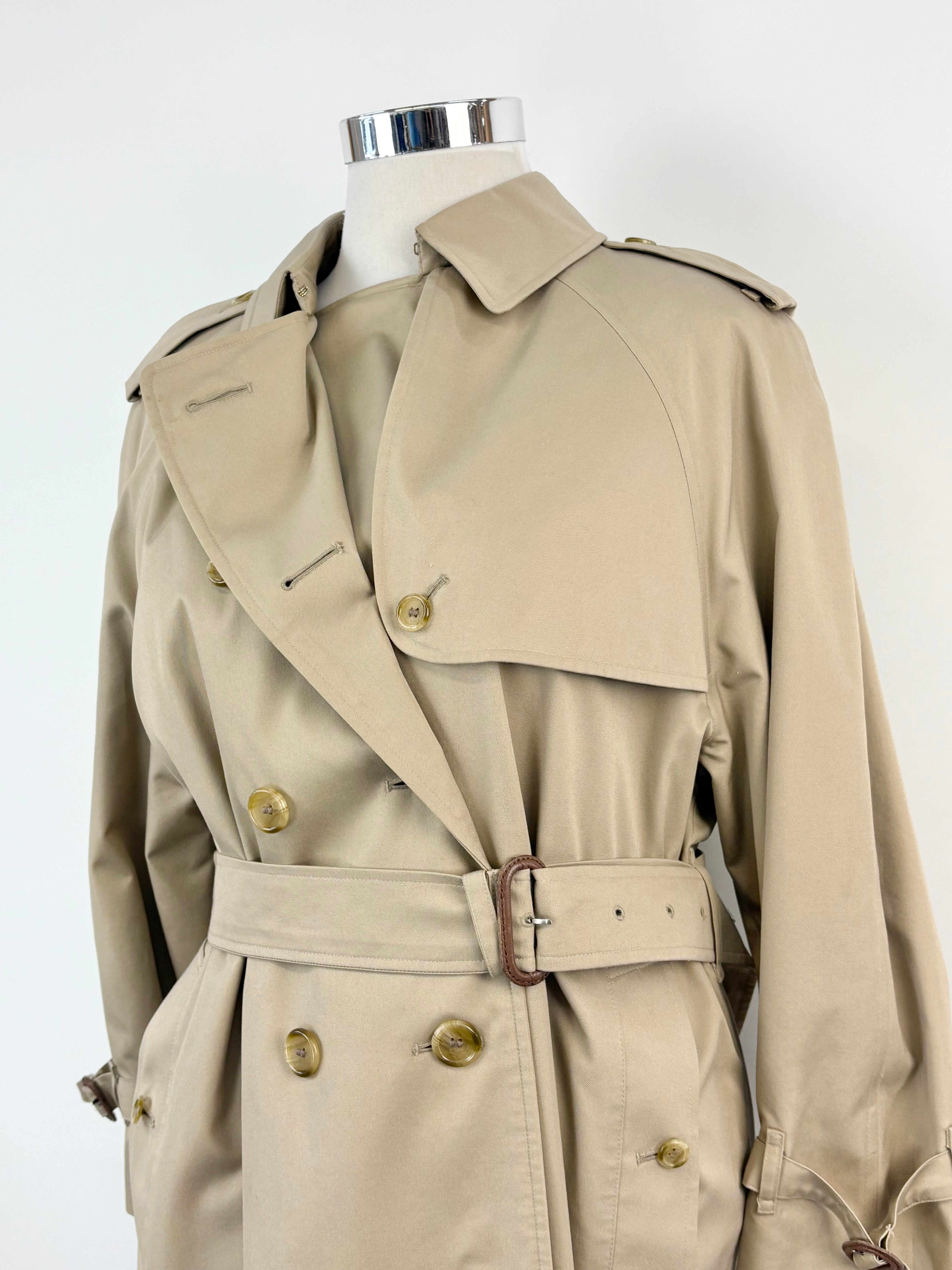 Burberrys Vintage 90s Beige Trench Coat - AU14/16