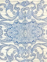Jacqmar Cream & Blue Paisley Silk Scarf