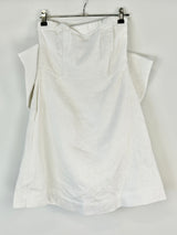 Diish White Strapless Bow Detail Linen Mini Dress - AU6