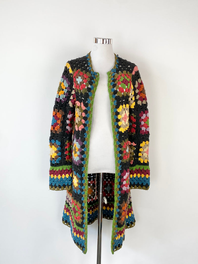 Handmade Multicolour Crochet Cardigan - AU10