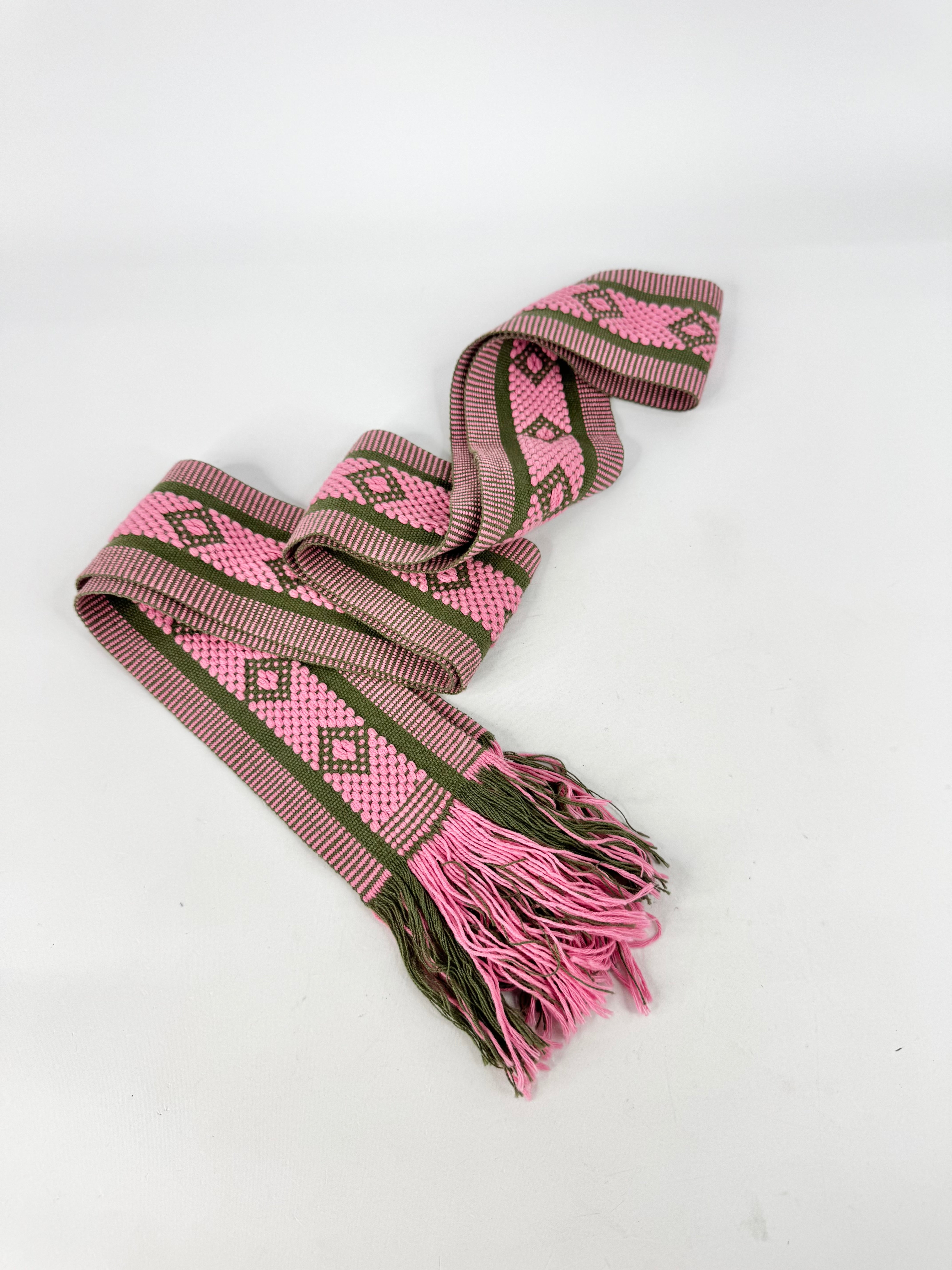 Pippa Holt Green & Pink Woven Belt