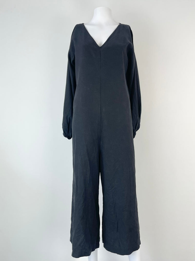 Kuwaii Black Wide-Leg Jumpsuit - AU8