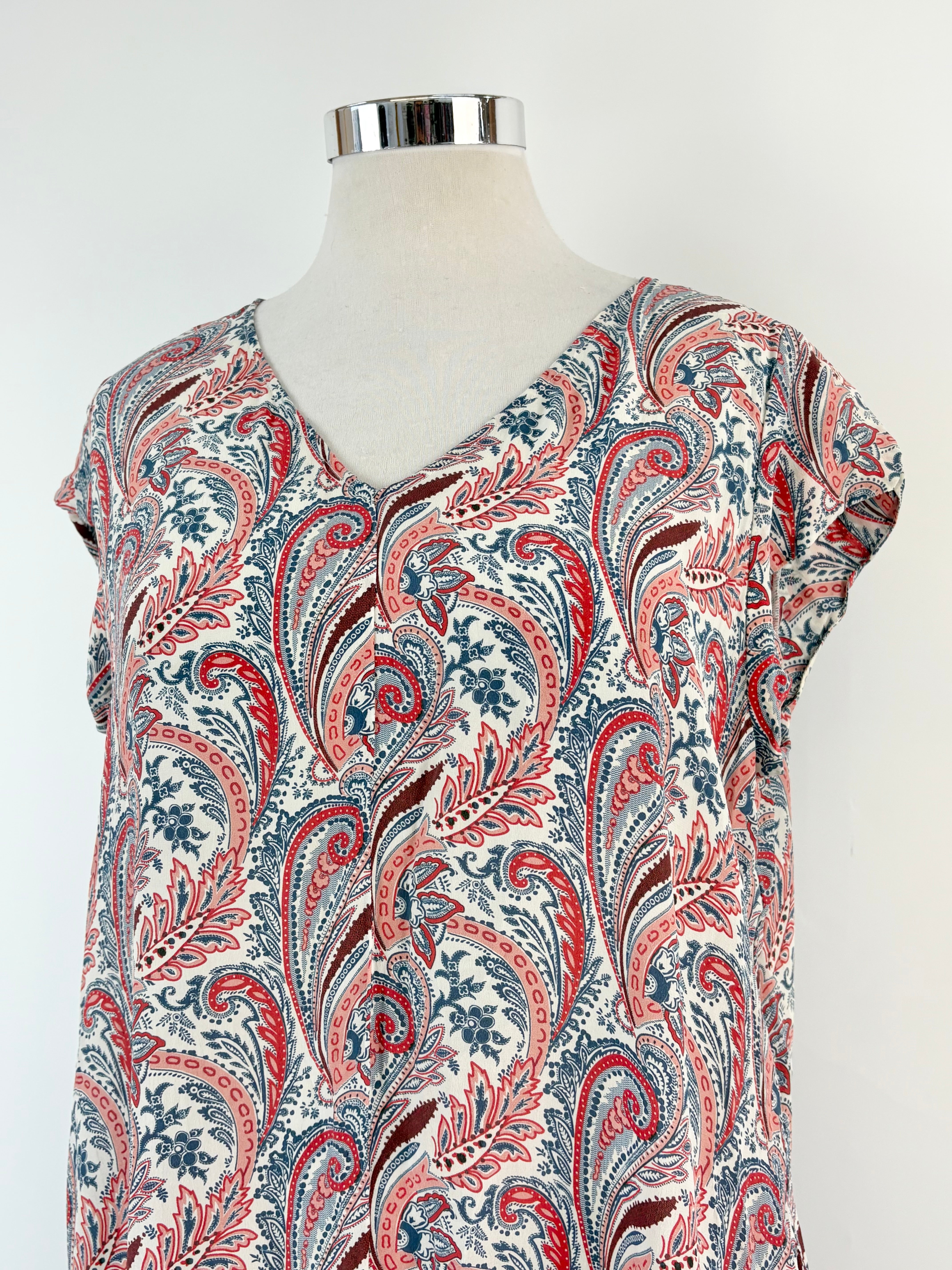 Mela Purdie Paisley-Print Silk Shift Dress - AU14