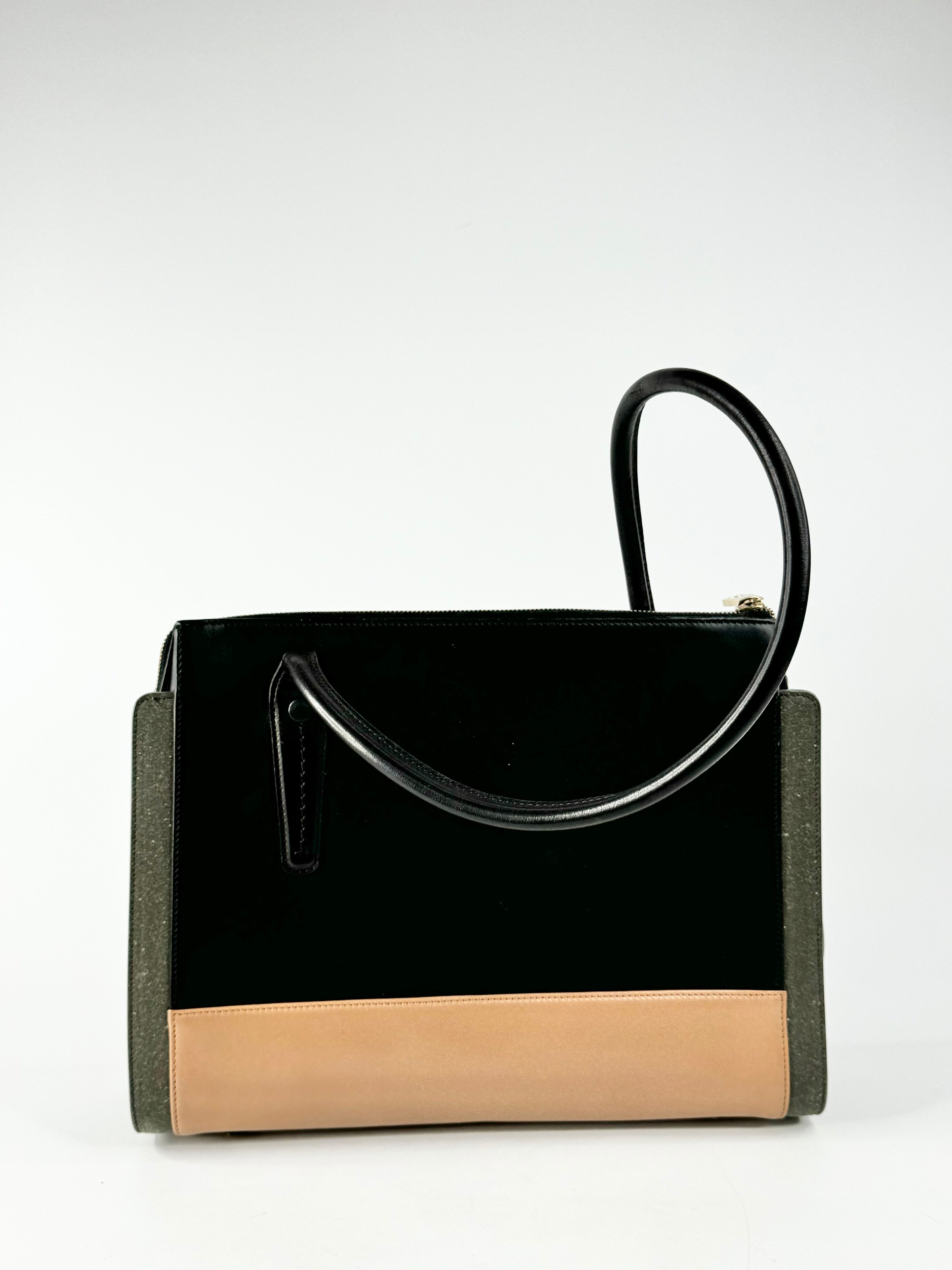 Bally Black Grey & Tan Tricolour Tote Bag