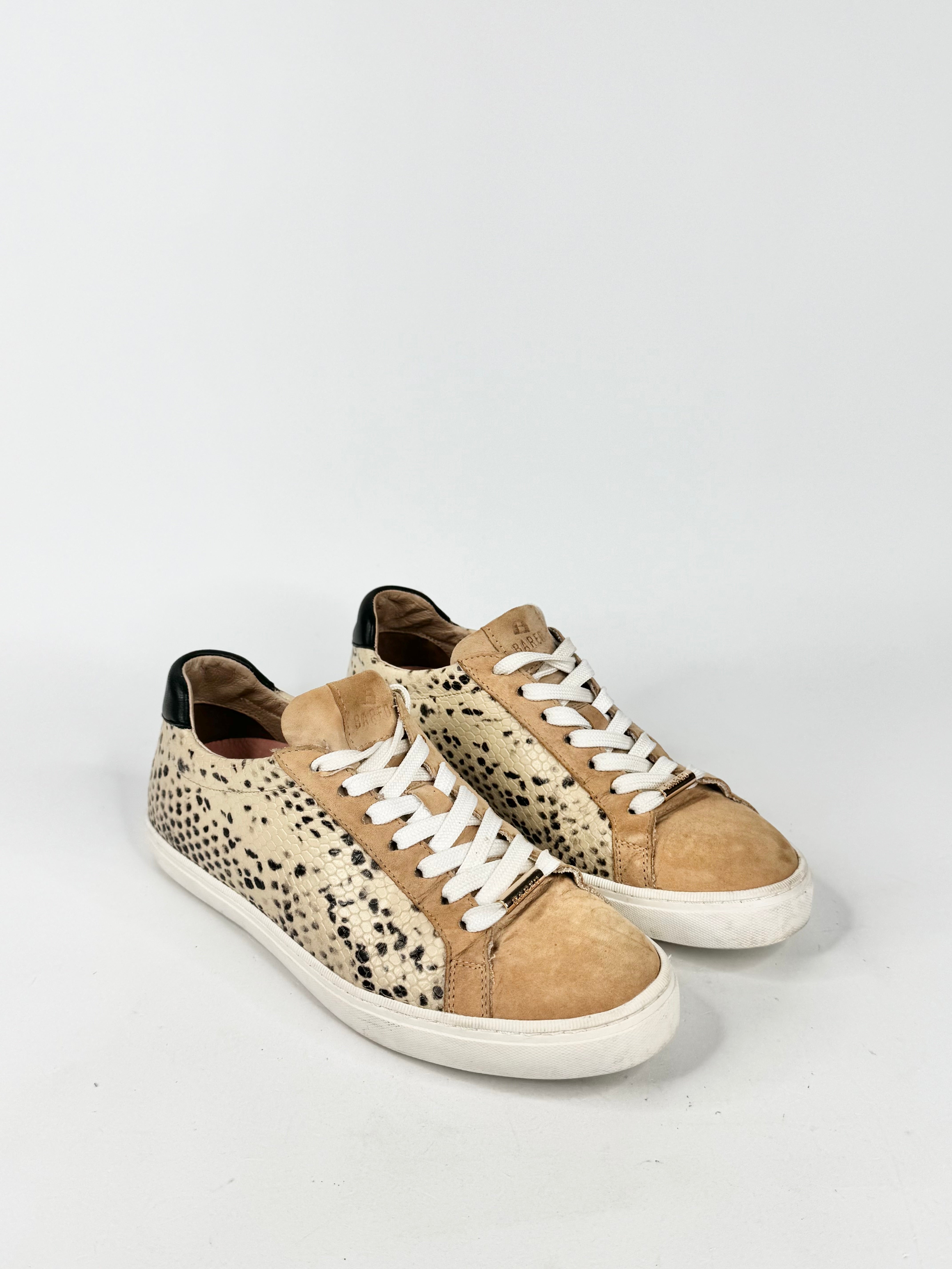 Bared Snakeskin Embossed Tan & Cream Lace Ups - EU37