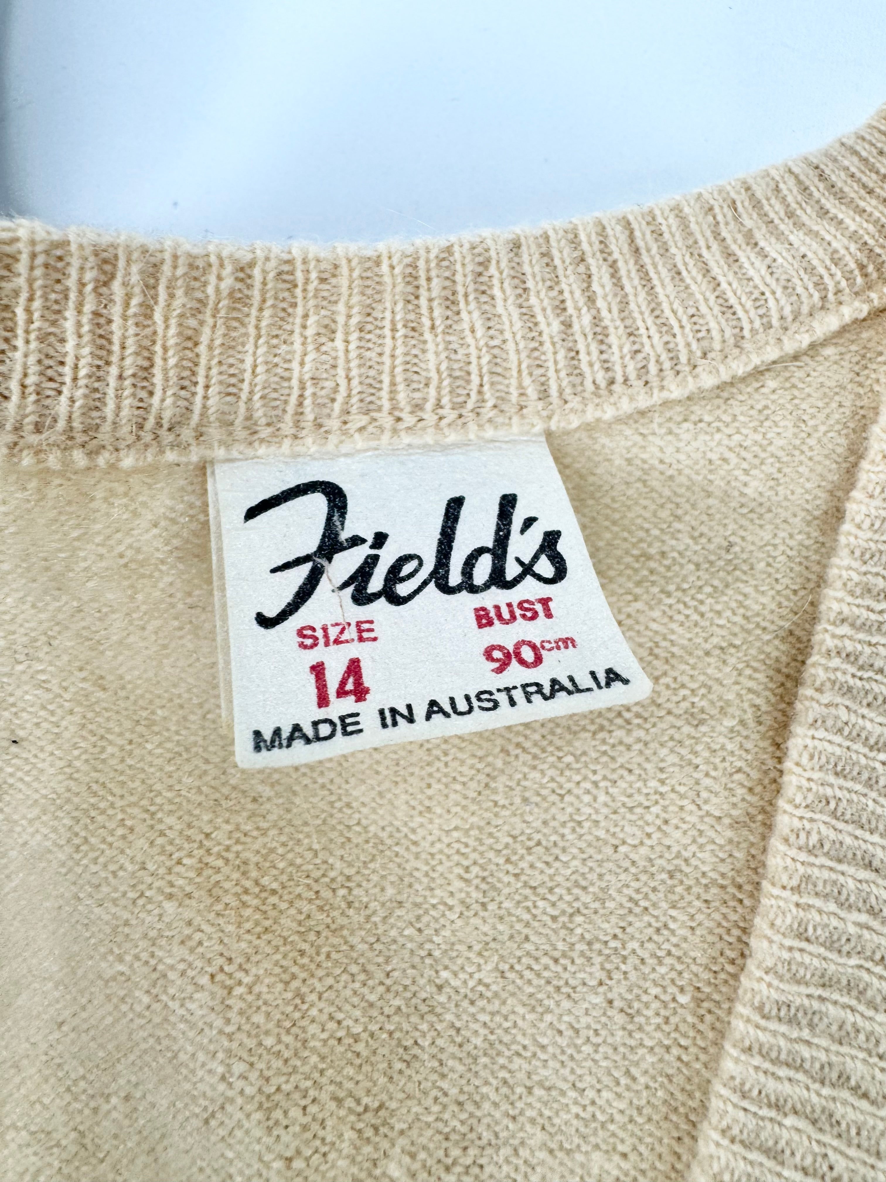 MFW Fields Cream Knit Vintage Vest - AU10/12