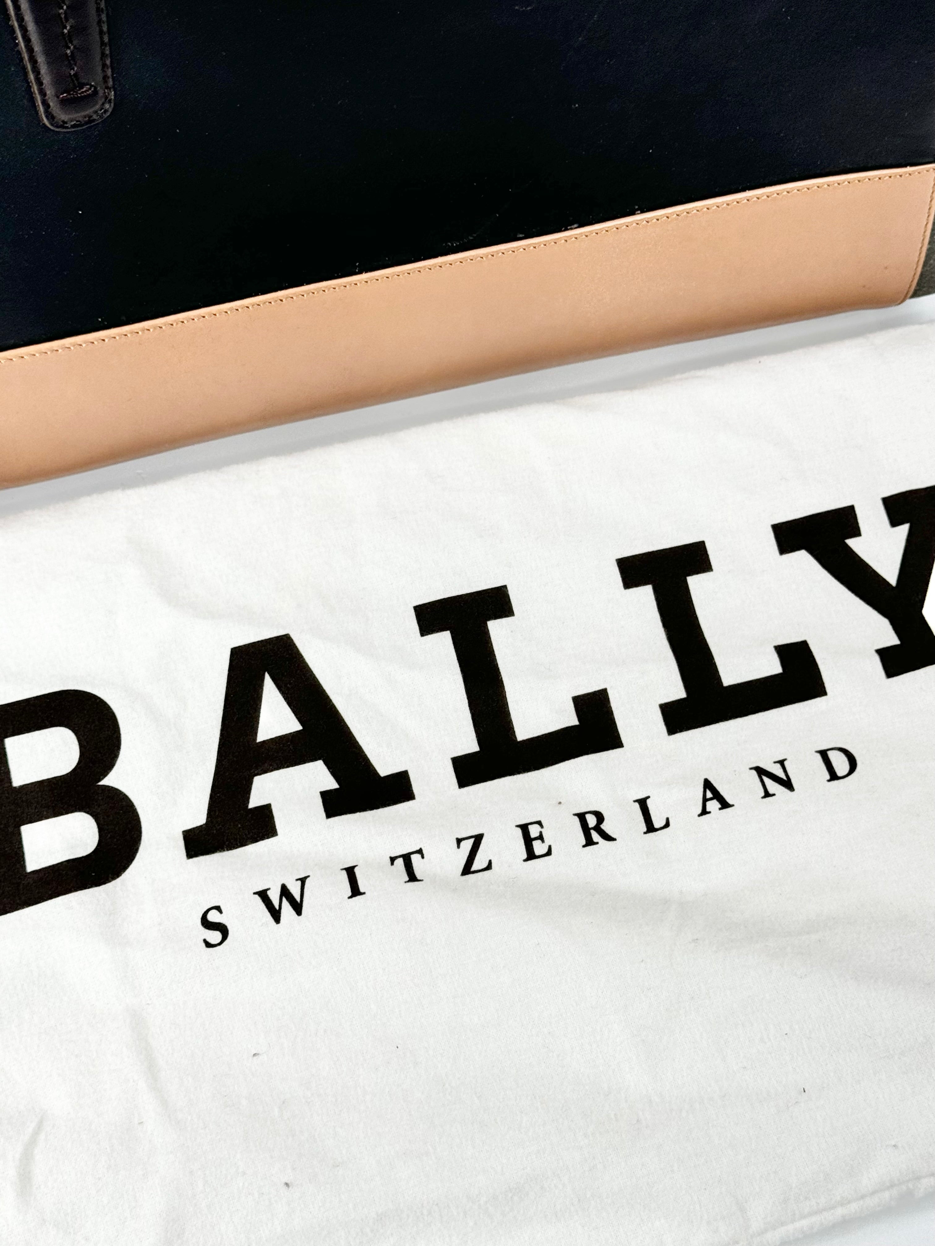 Bally Black Grey & Tan Tricolour Tote Bag