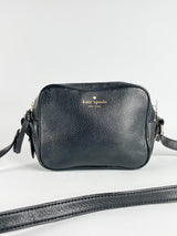 Kate Spade Black Grained Leather Mini Crossbody Bag