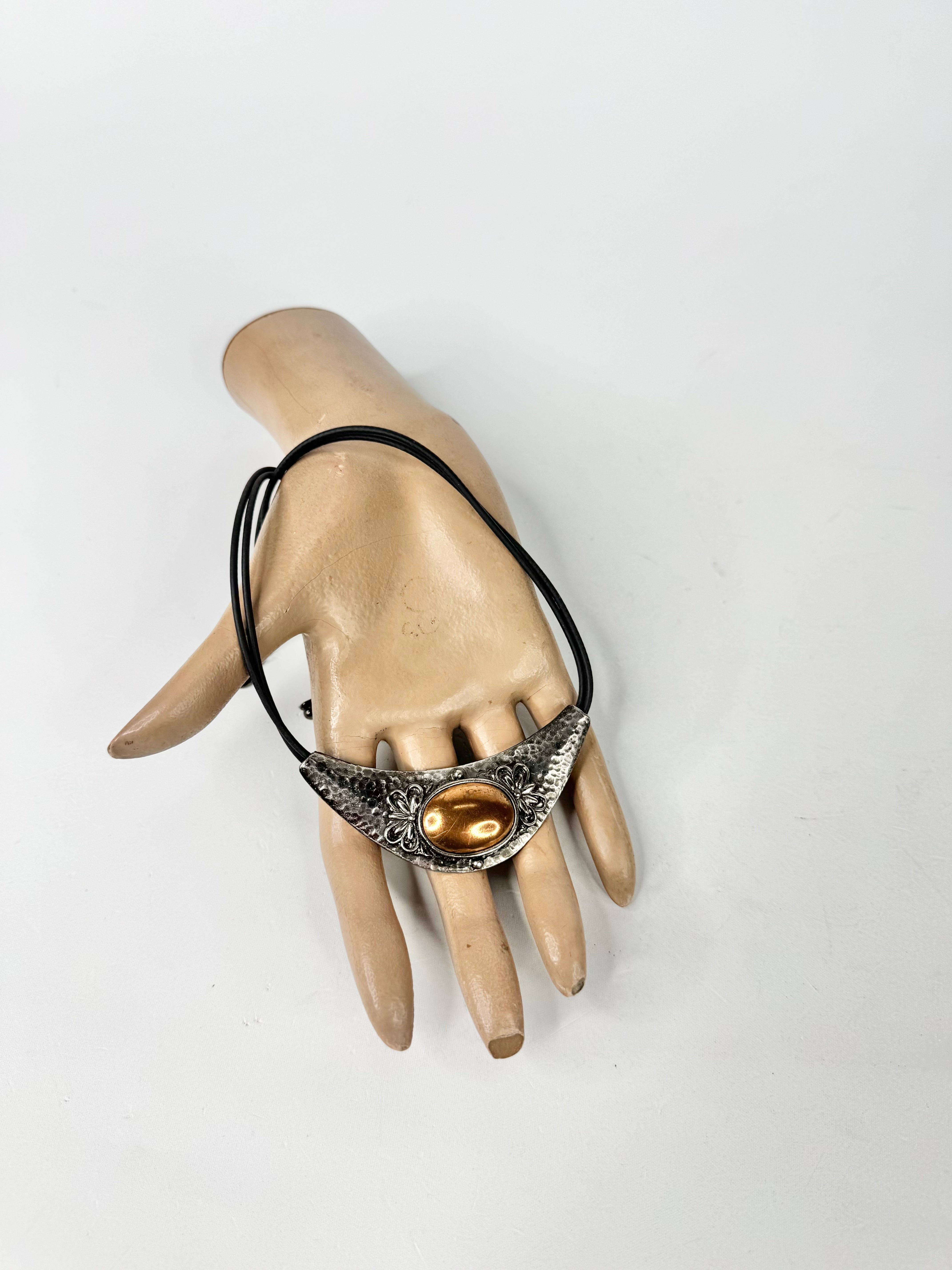 MFW Blackened Metal & Copper Toned Necklace