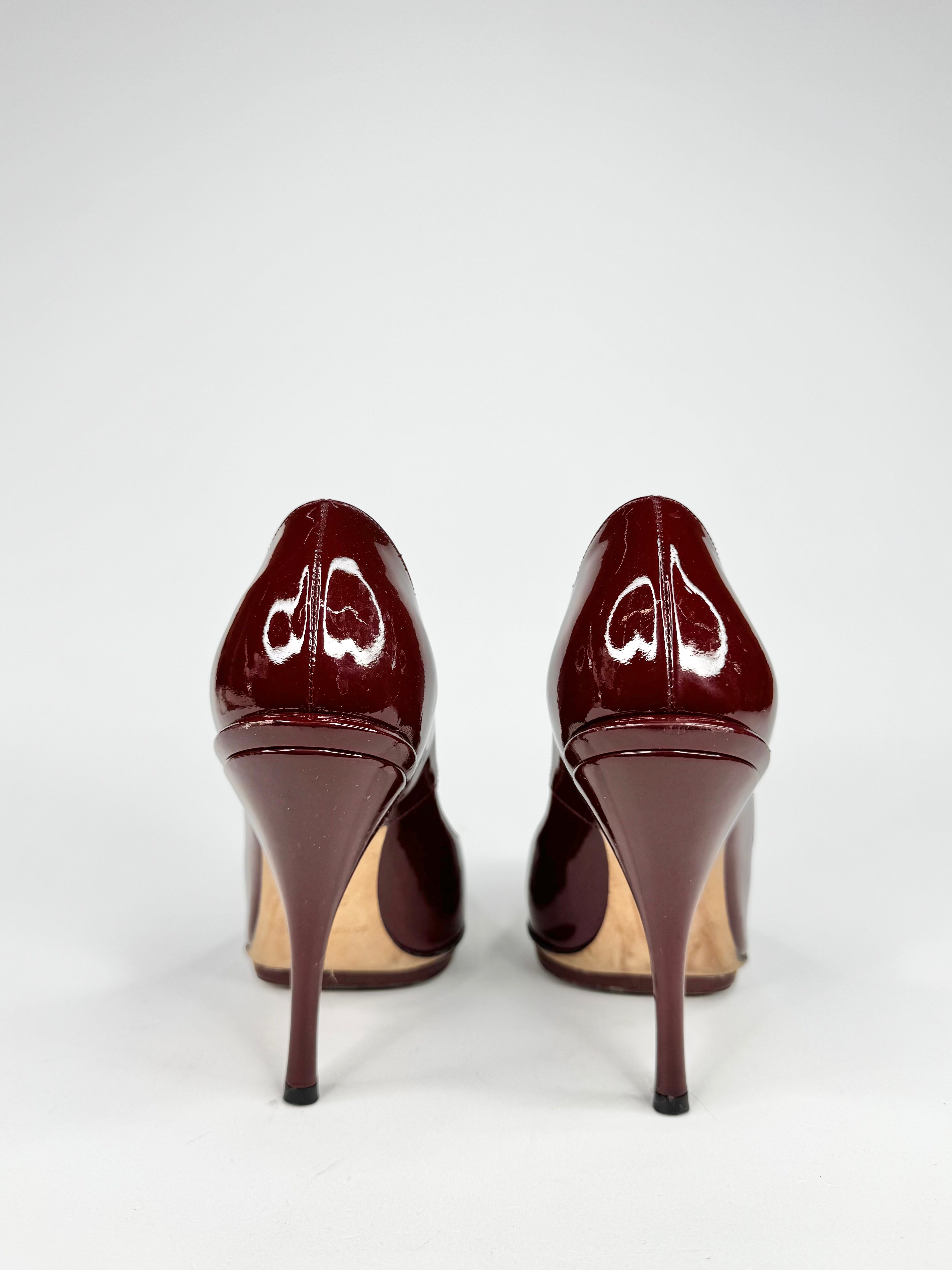 Emporio Armani Brick Red Patent Leather Pumps - EU35
