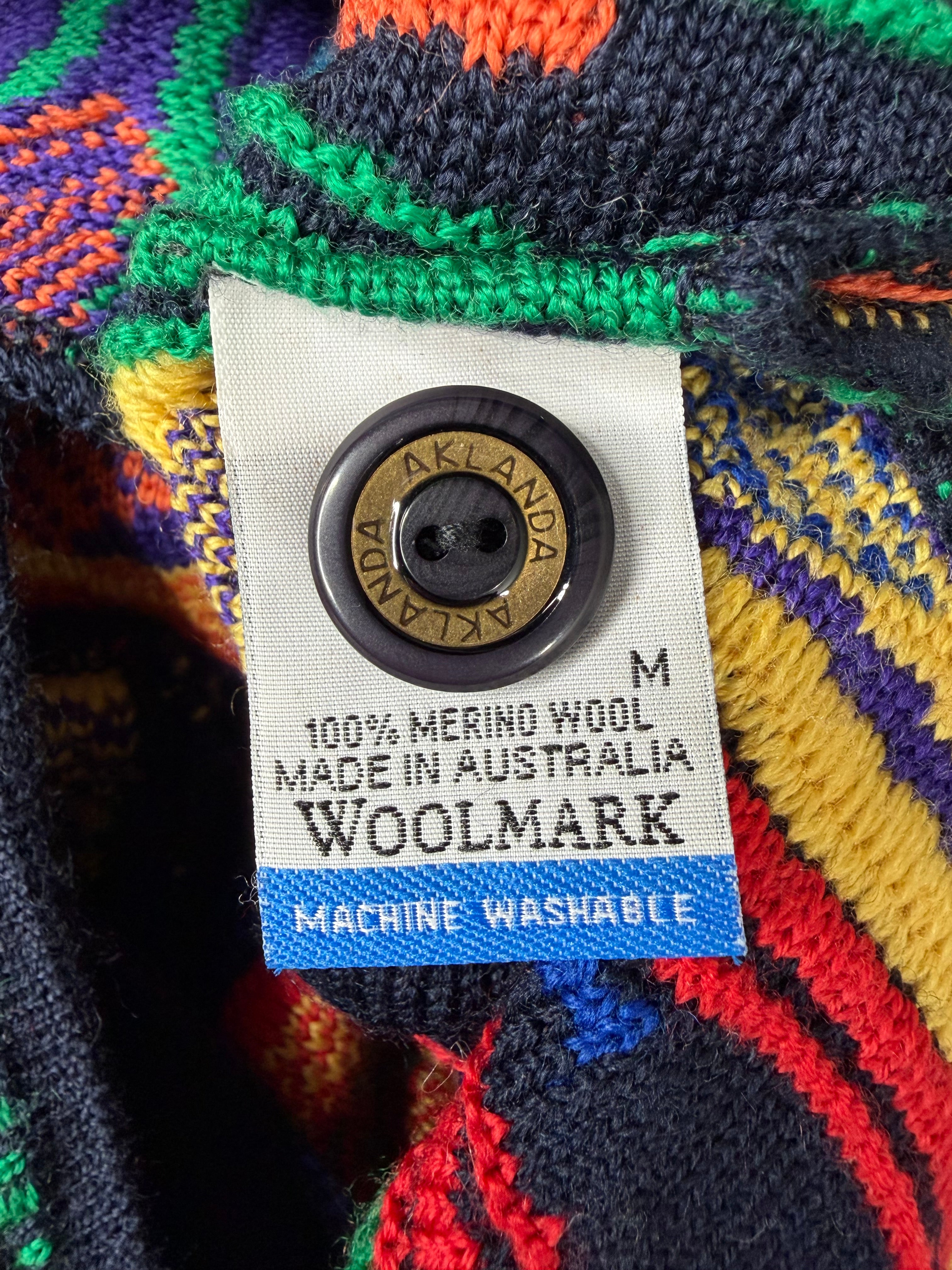 Aklanda Vintage Rainbow Textured Cardigan - M