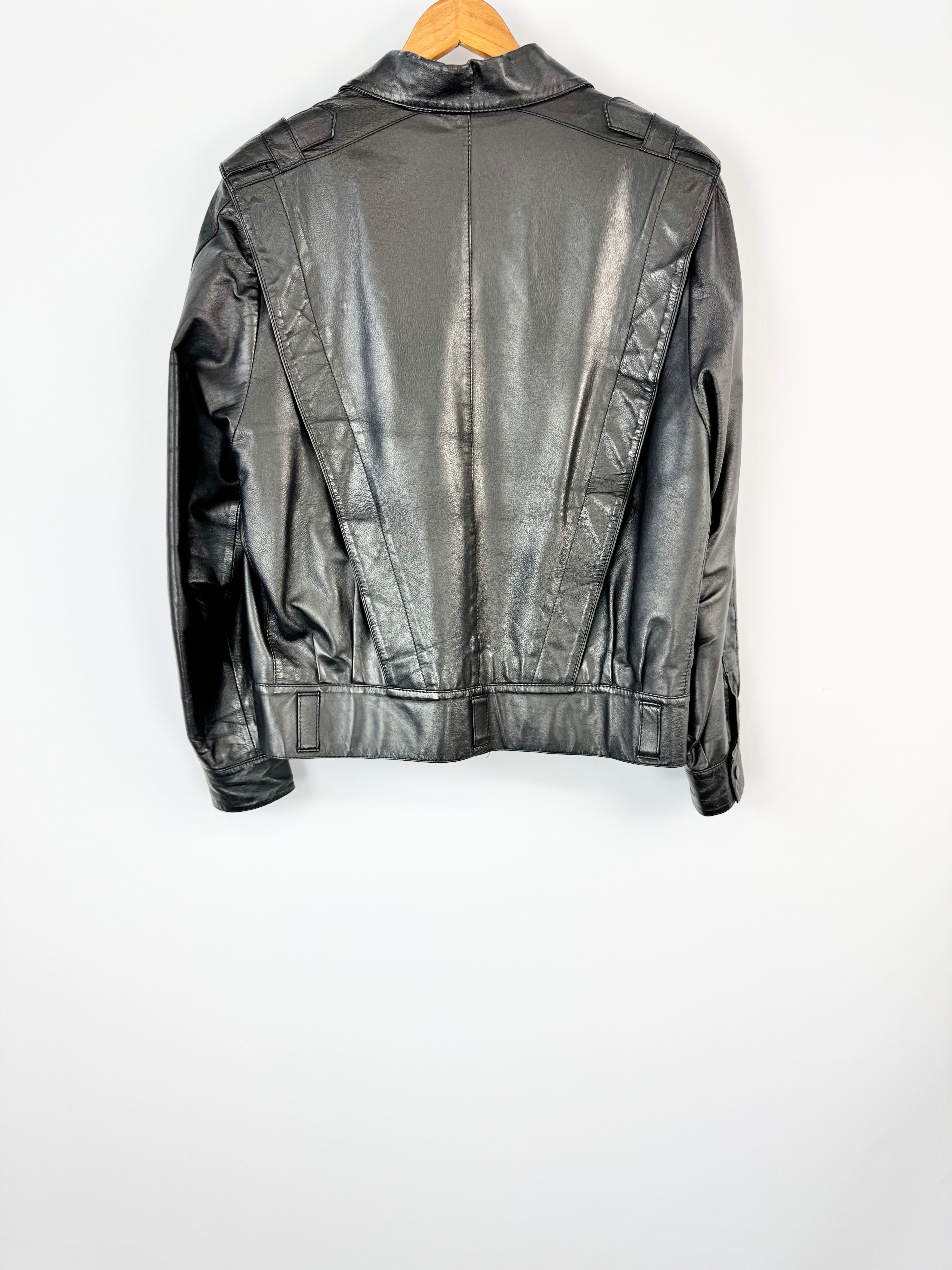 Vintage 80s Black Leather Jacket - M