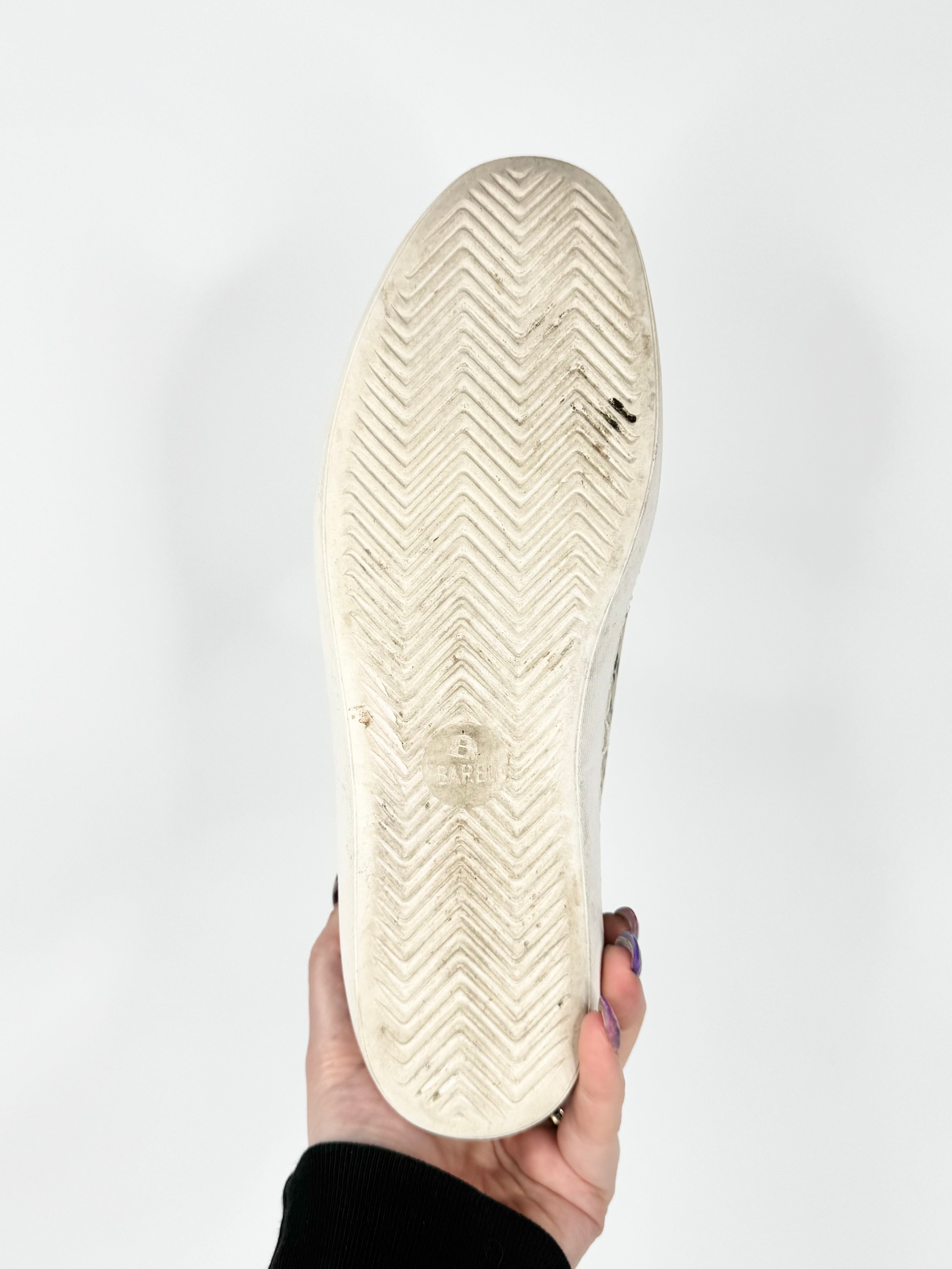 Bared Snakeskin Embossed Tan & Cream Lace Ups - EU37