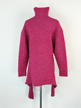 Balenciaga Raspberry Metallic-Glitter Asymmetric Sweater - AU6/8