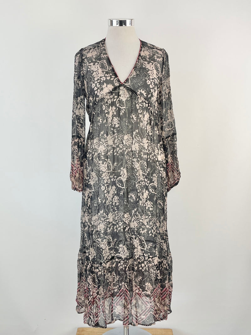 Loobie's Story Sheer 'Bravery' Patterned Midi Dress - AU12