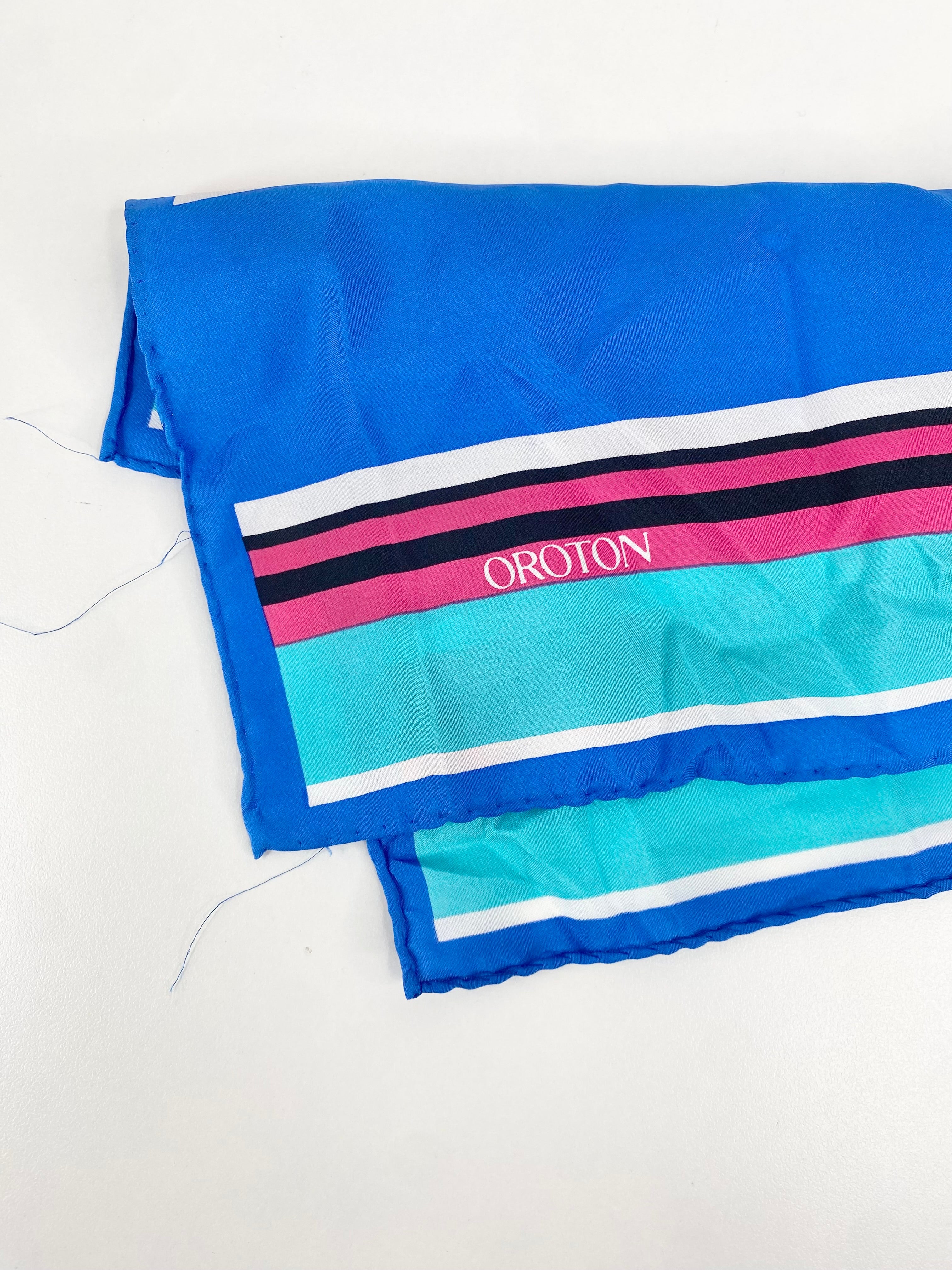 Oroton Blue Striped Scarf