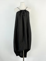 Company of Strangers Black Linen-Blend Adjustable Strap Dress - AU8