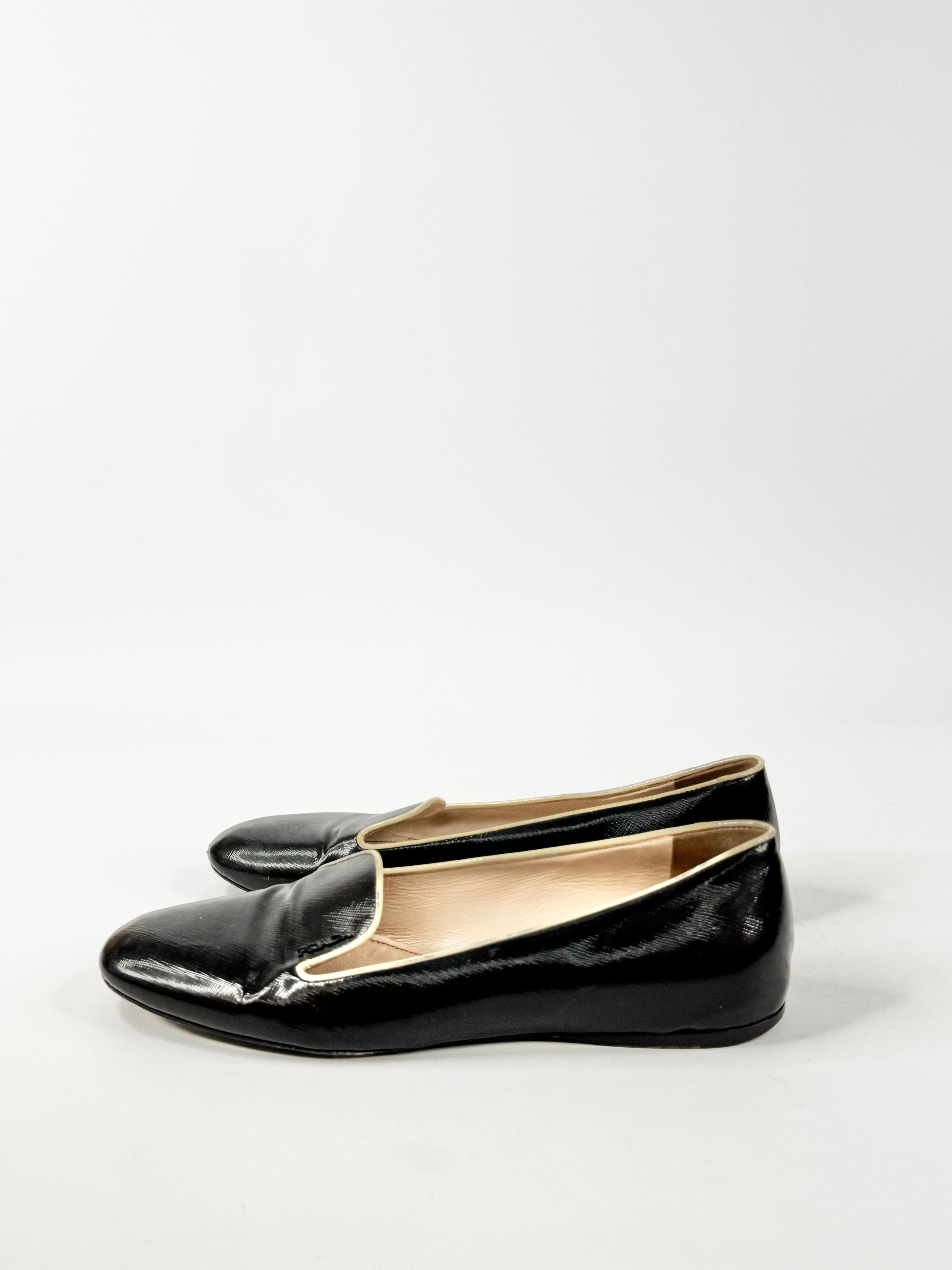 Prada Black & Cream Loafers - EU38.5