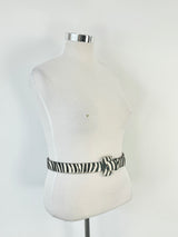 Maryam Nassir Zadeh Black & White Fur Belt - M/L