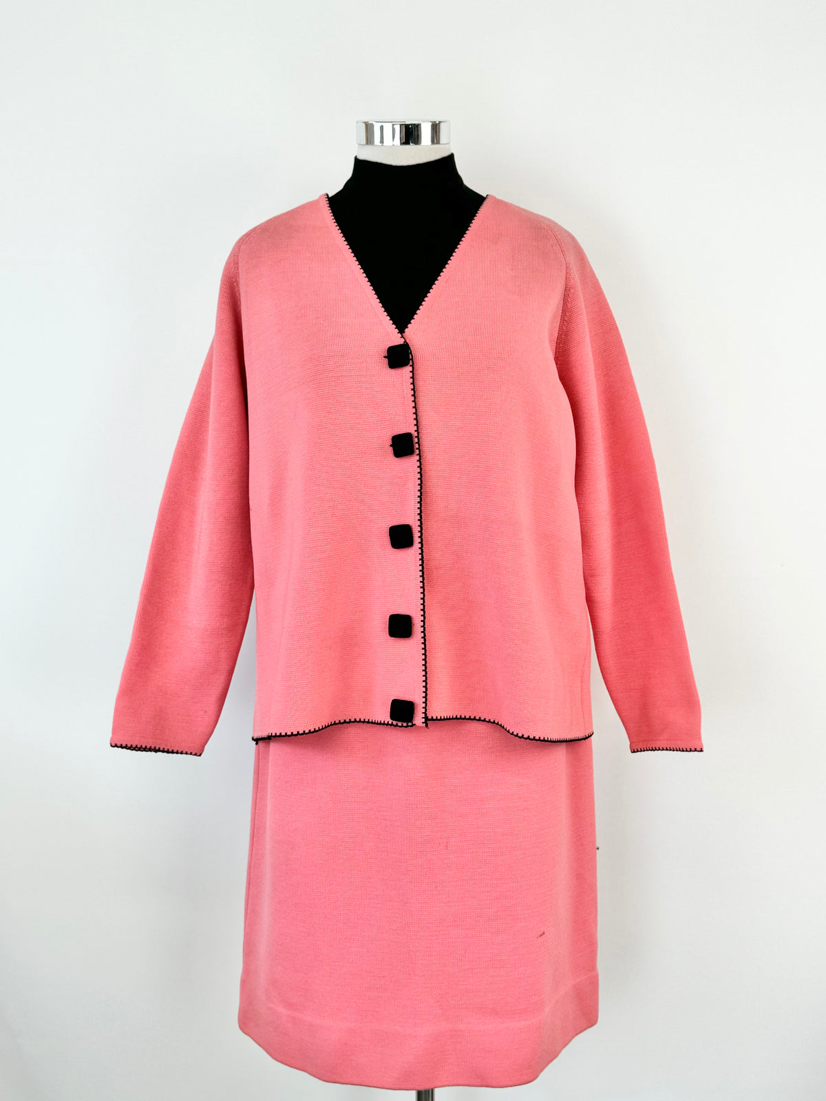 Vintage Pink & Black Rose Pink 3 Piece Suit - AU12/14