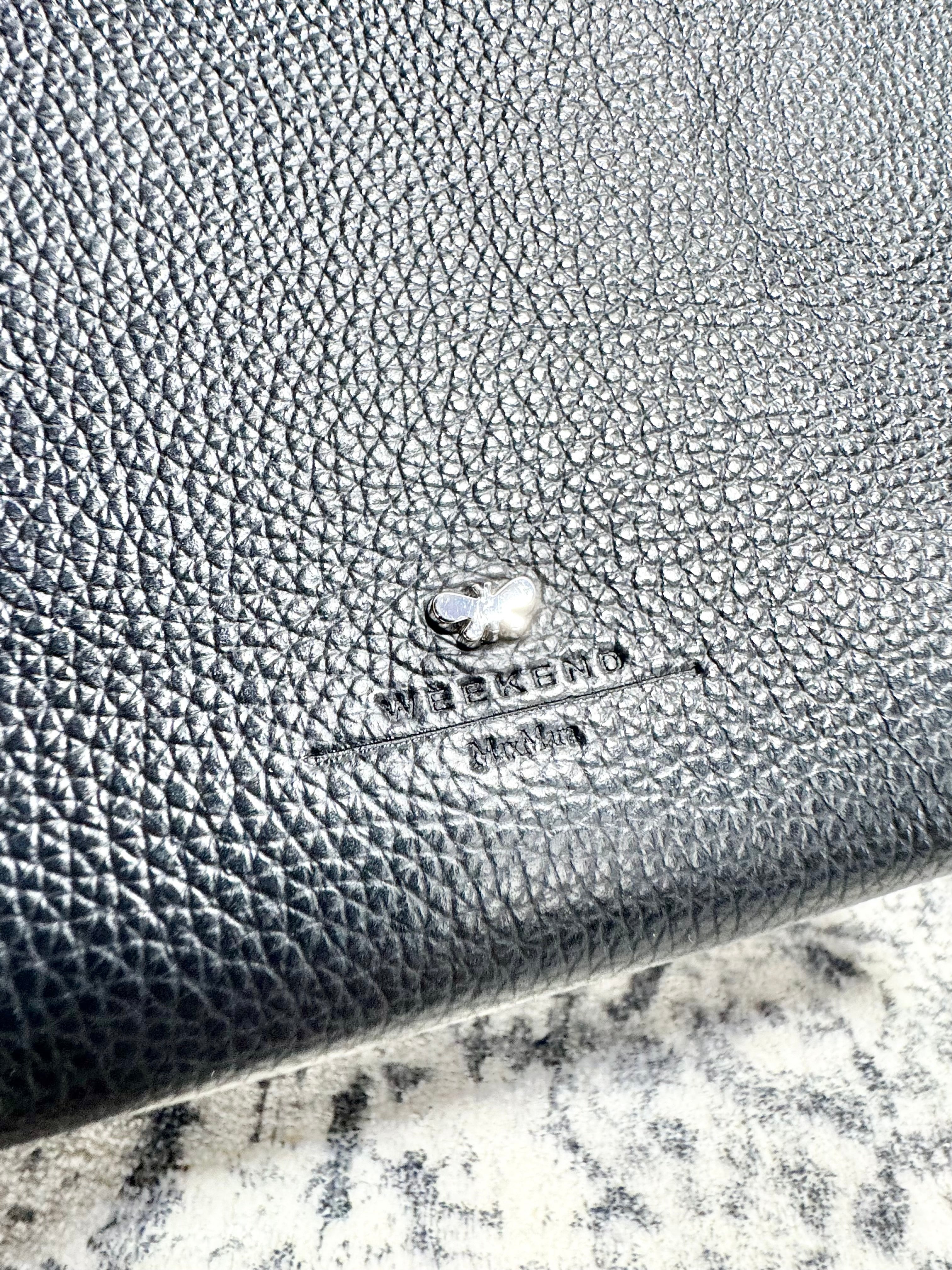 Weekend Max Mara Grained black Leather Cross Body Bag