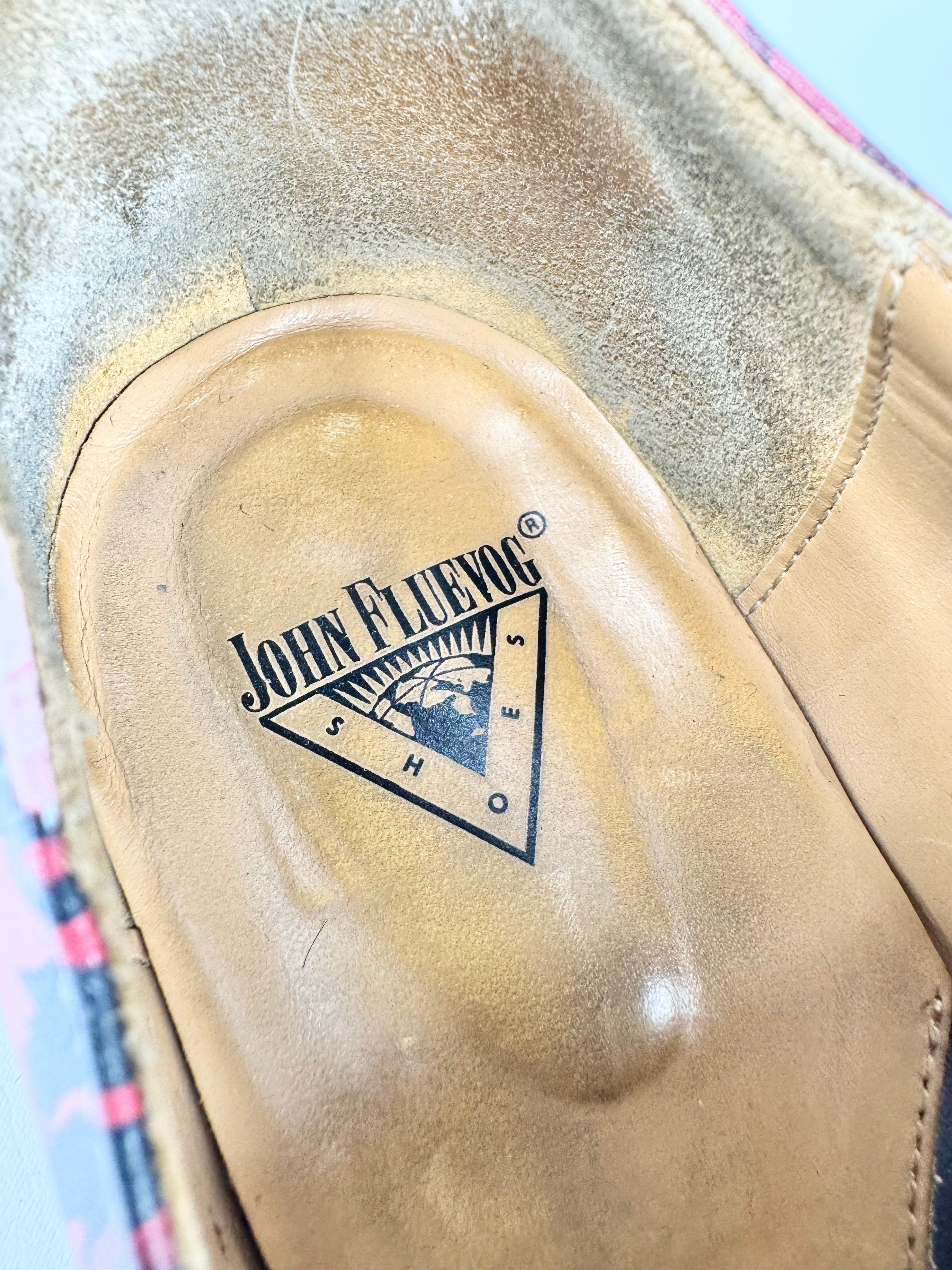 John Fluevog 'Erika' Brogued Oxford Rose Patterned Shoes - 10.5