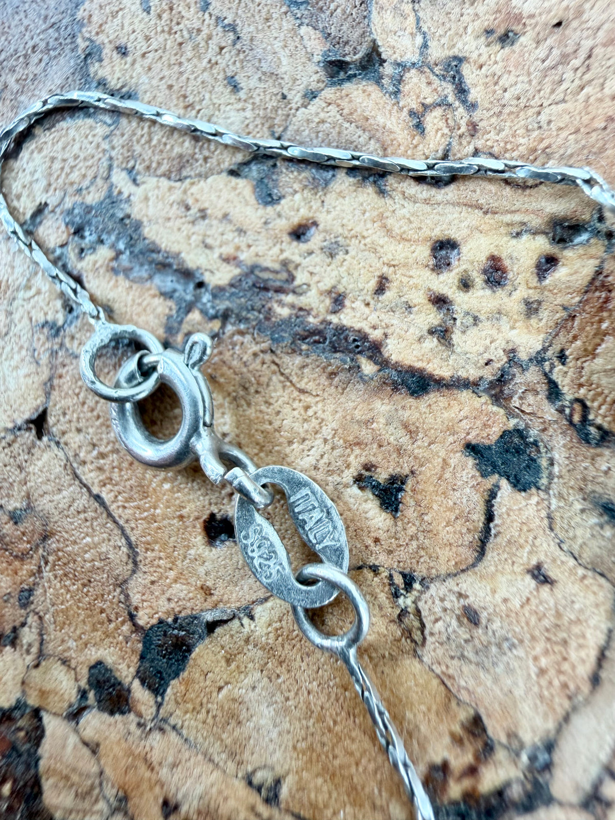 Silver & Bruised Purple Pearl Necklace