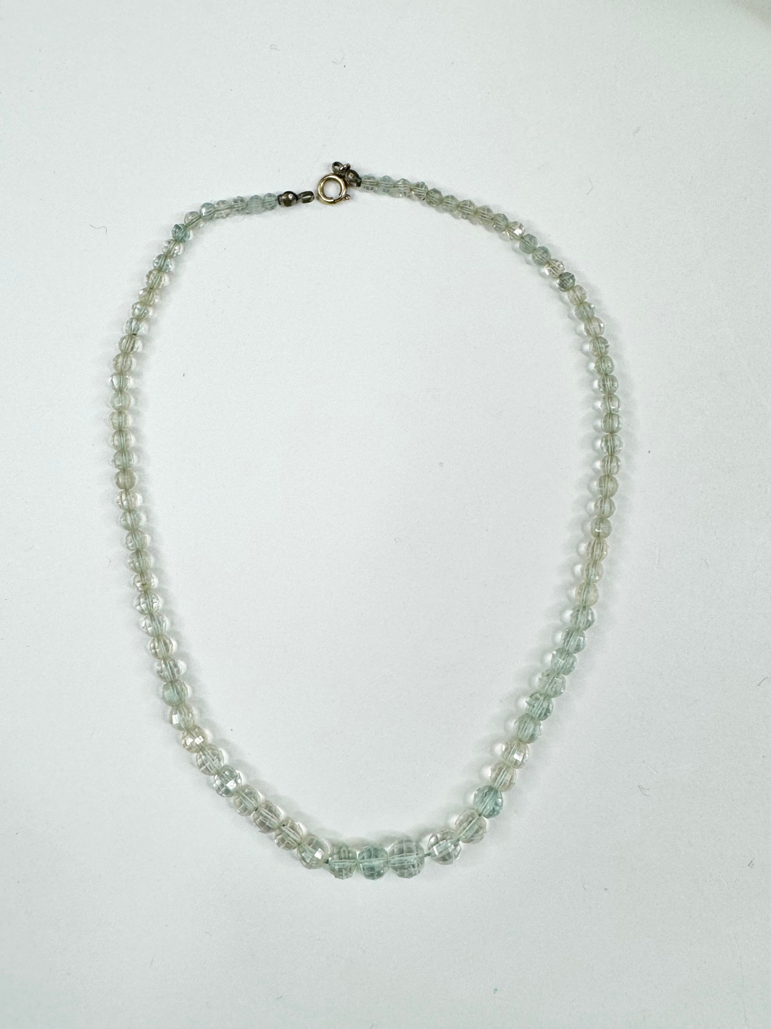 Vintage Aquamarine Beaded Necklace