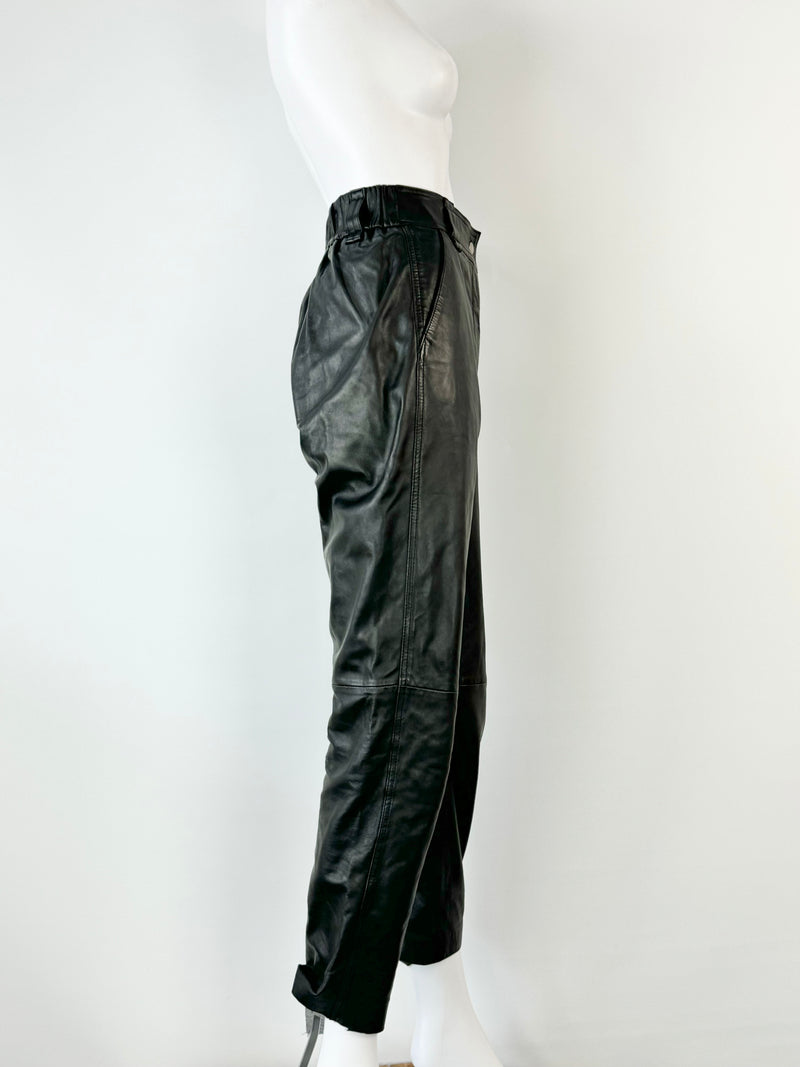 Second Female Buttery Soft Black Leather Slacks - AU8