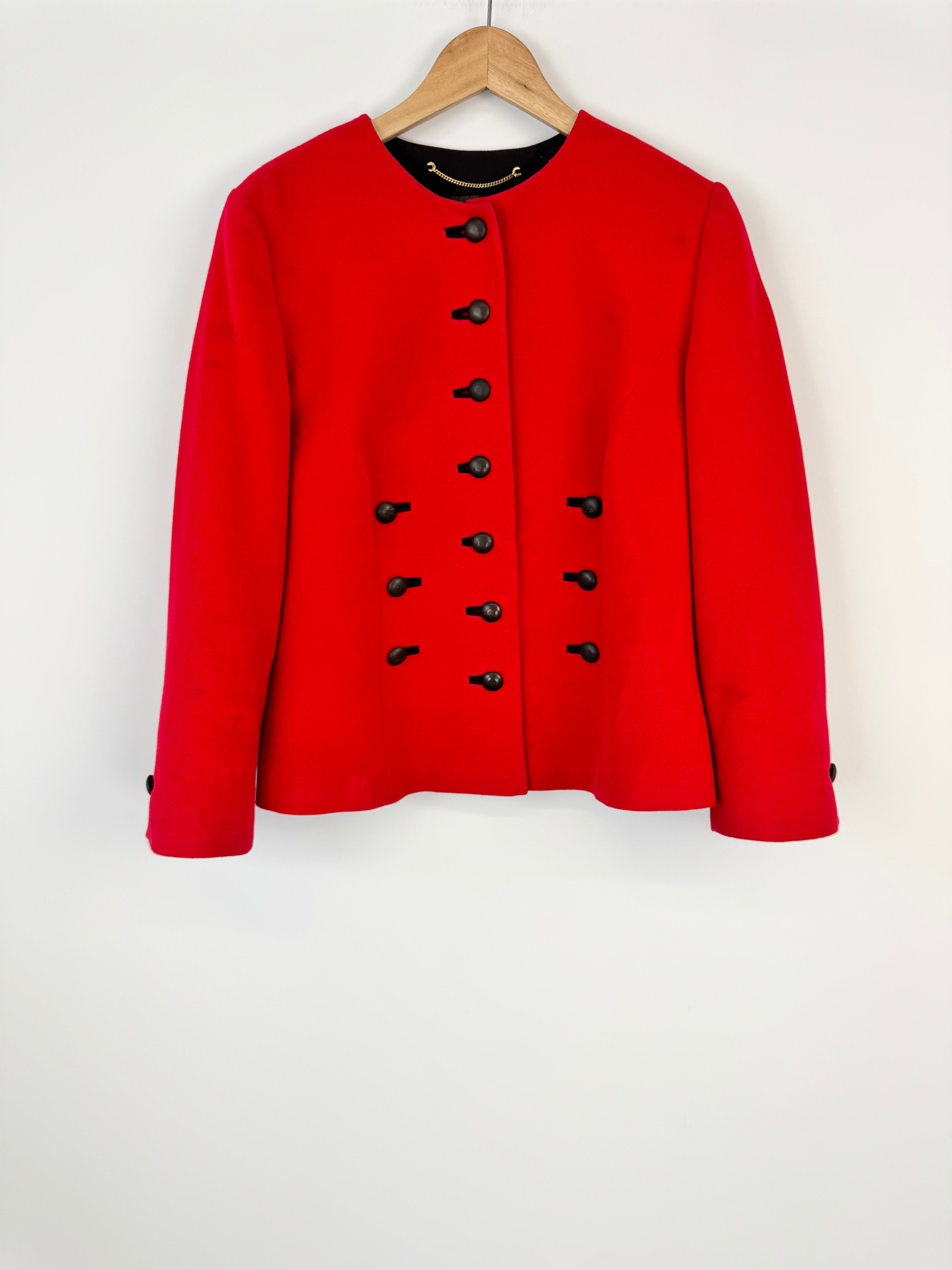 Louis Feraud Crimson Cashmere, Angora & Wool Blazer - AU12