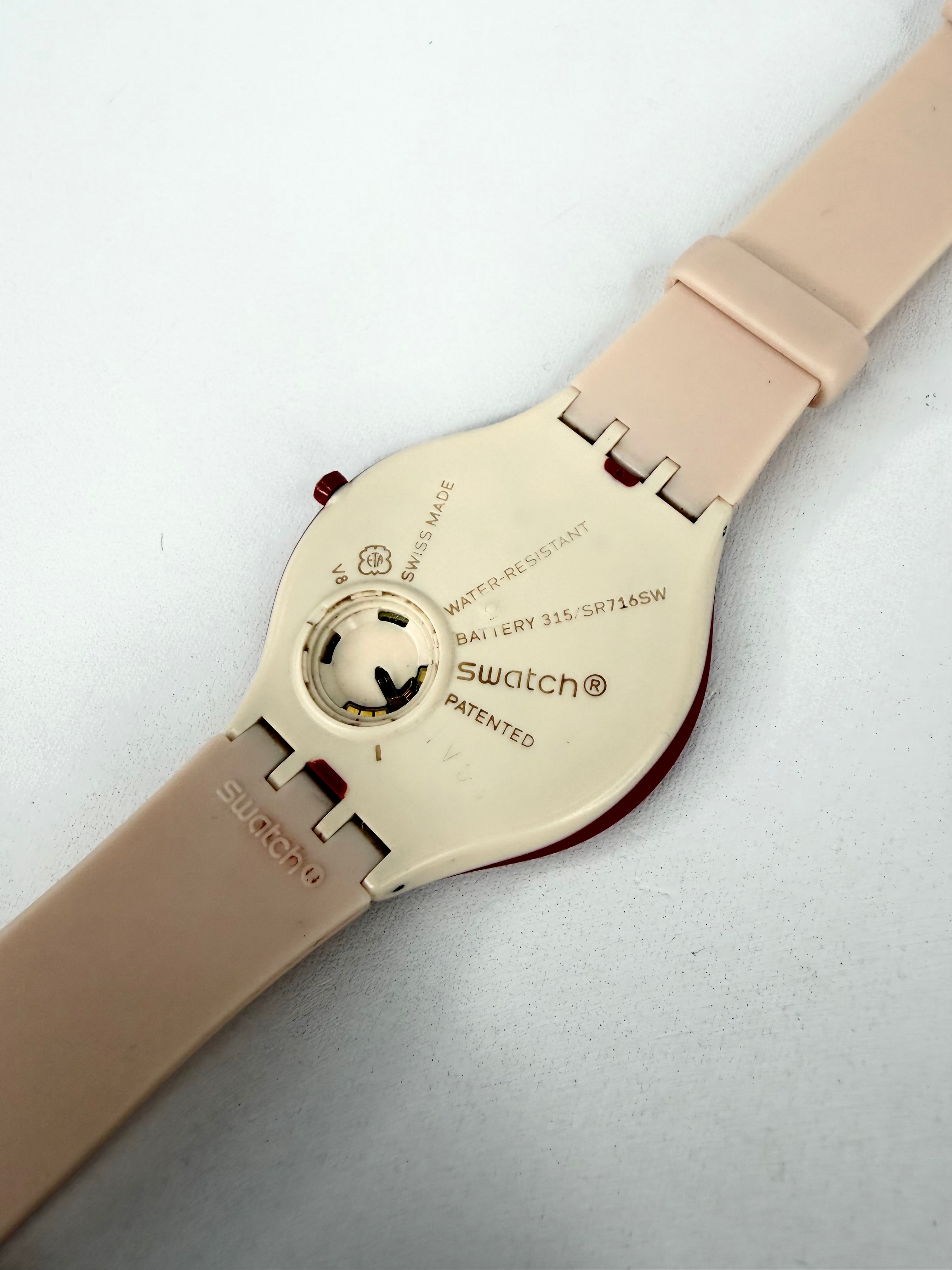 Swatch Red & Beige 'Skinhot' Watch