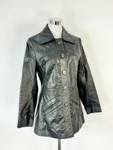 Vintage Cherry London Black Leather Coat - AU10