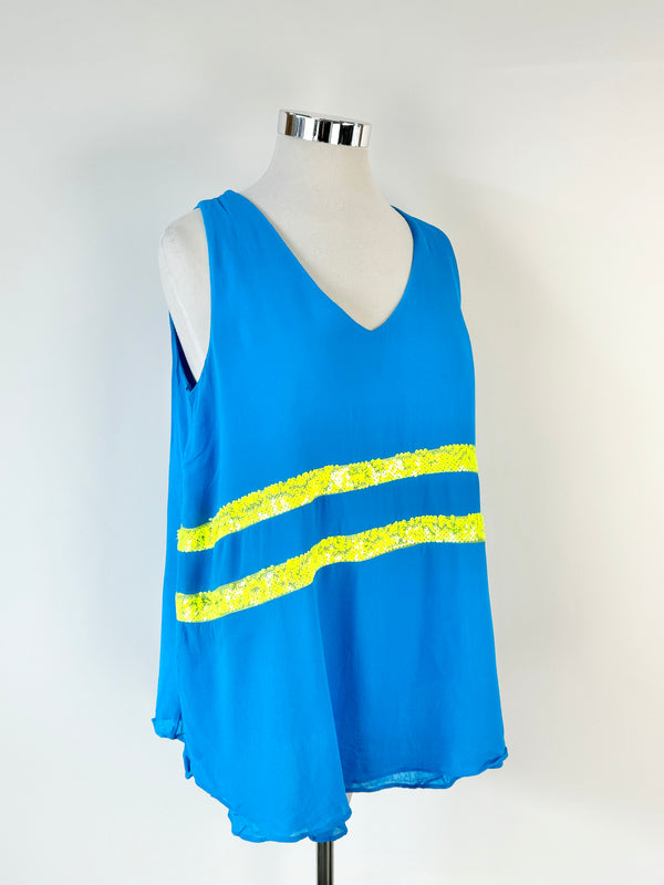 Curate by Trelise Cooper Azure Blue Sequin Top - AU14/16