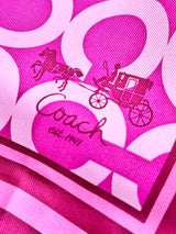 Coach Deep Pink Silk Monogram Scarf
