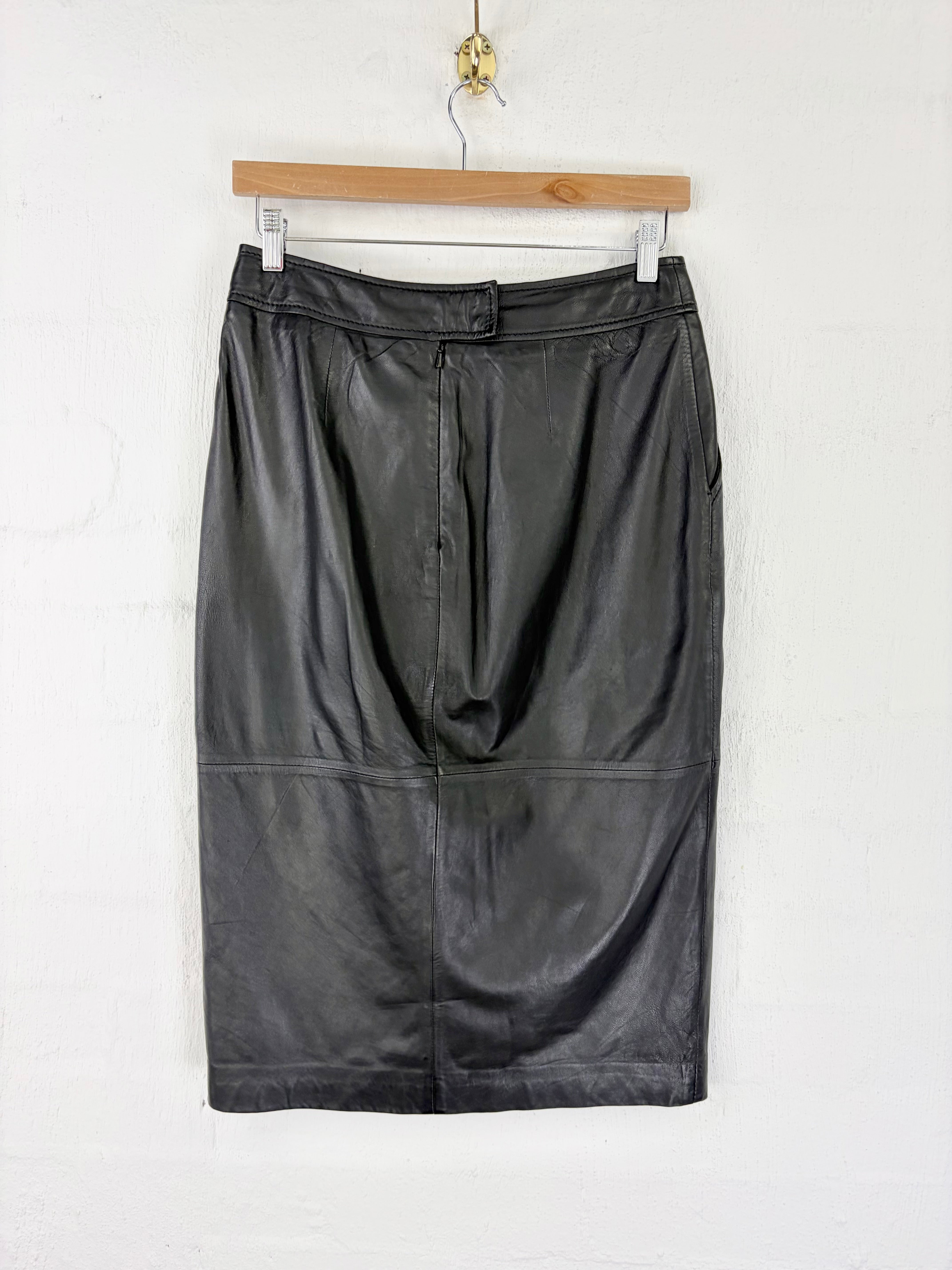 Second Female Black Tailored Leather Skirt - AU8/10