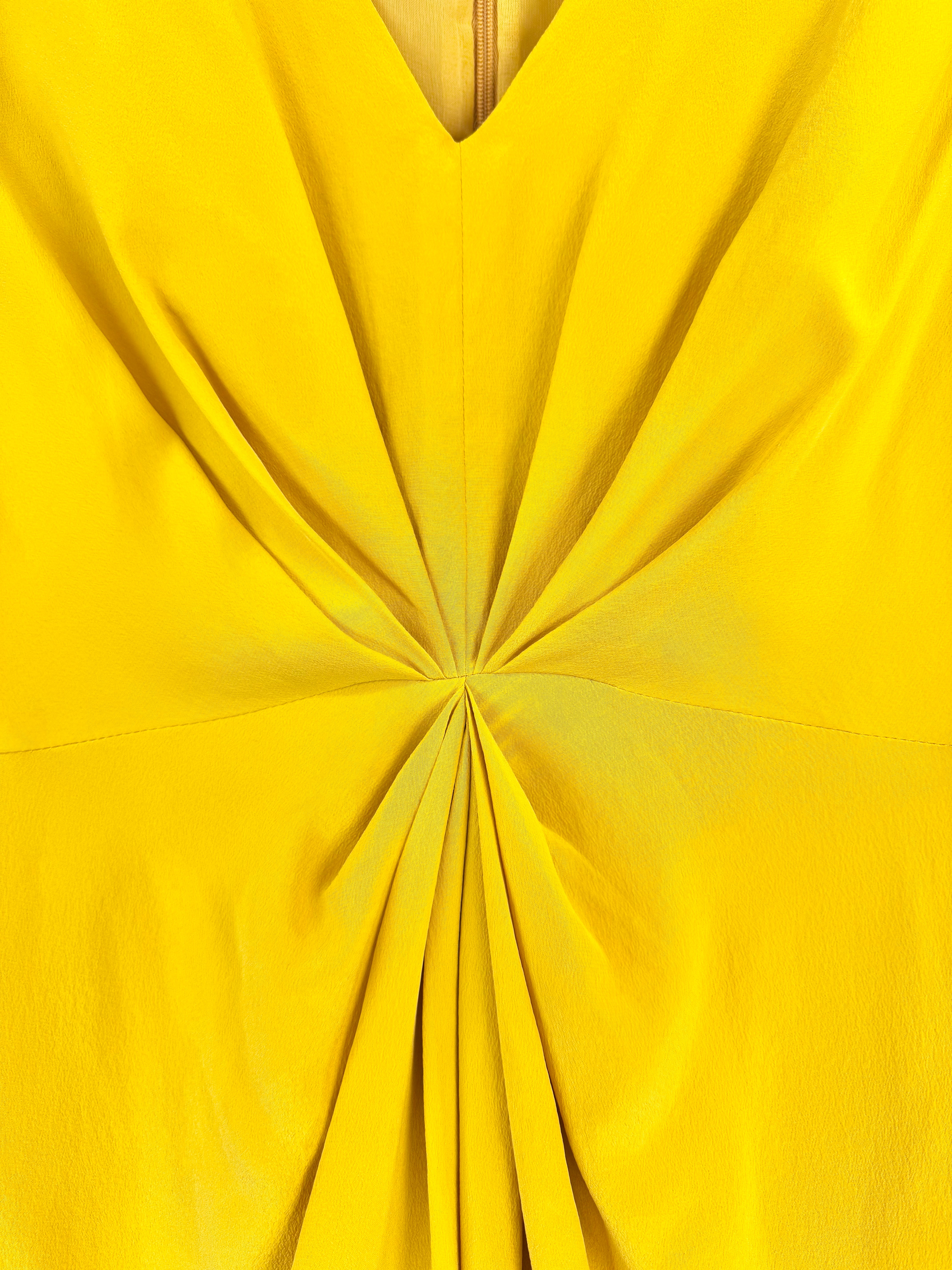 Zimmermann Mustard Yellow Long Sleeve Silk Body Con Dress - AU8/10