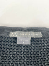 Armani Exchange Black Mesh Zip-Up Top - AU8