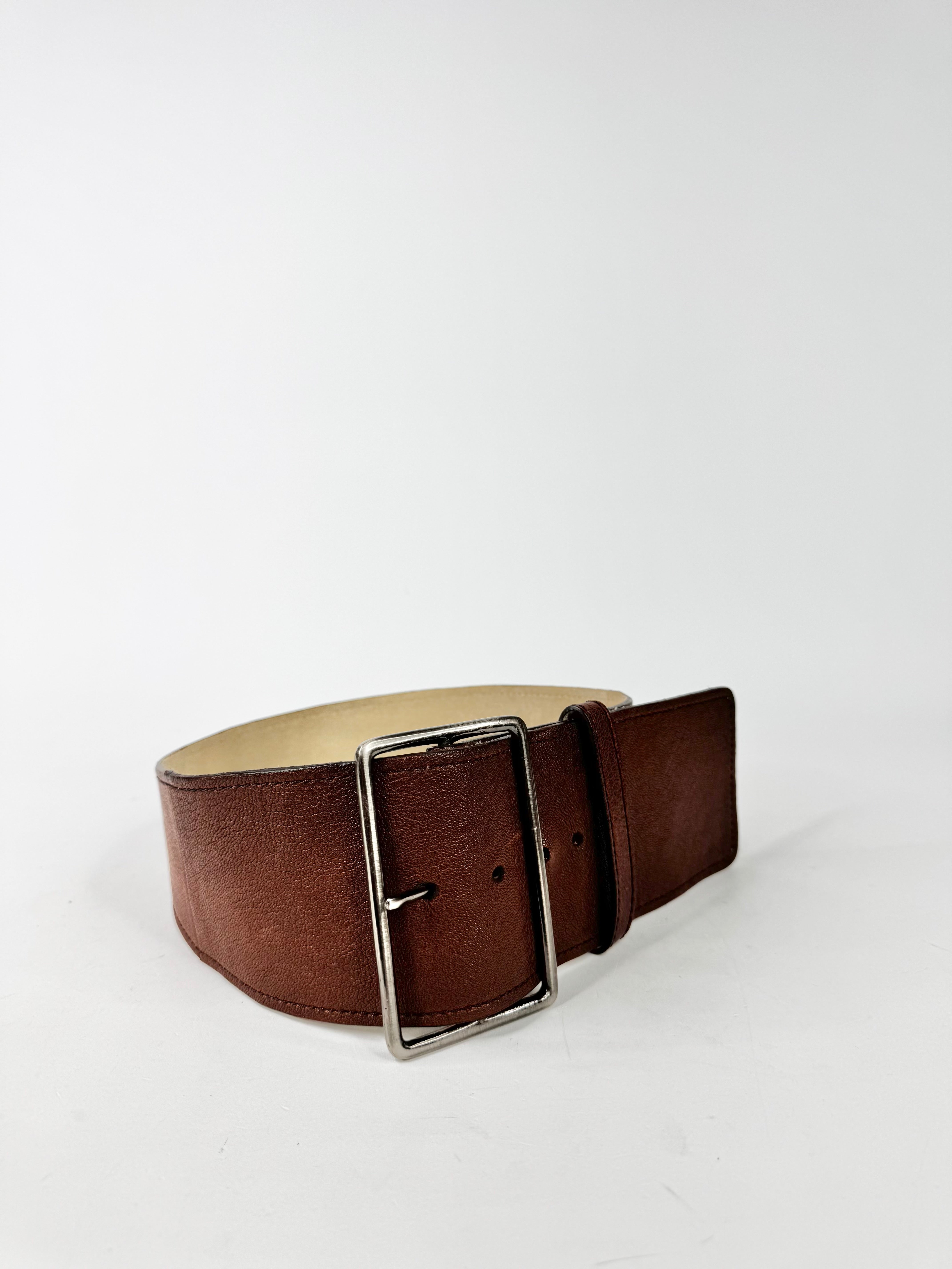 MFW Country Road Thick Brown Leather Belt - AU4/6