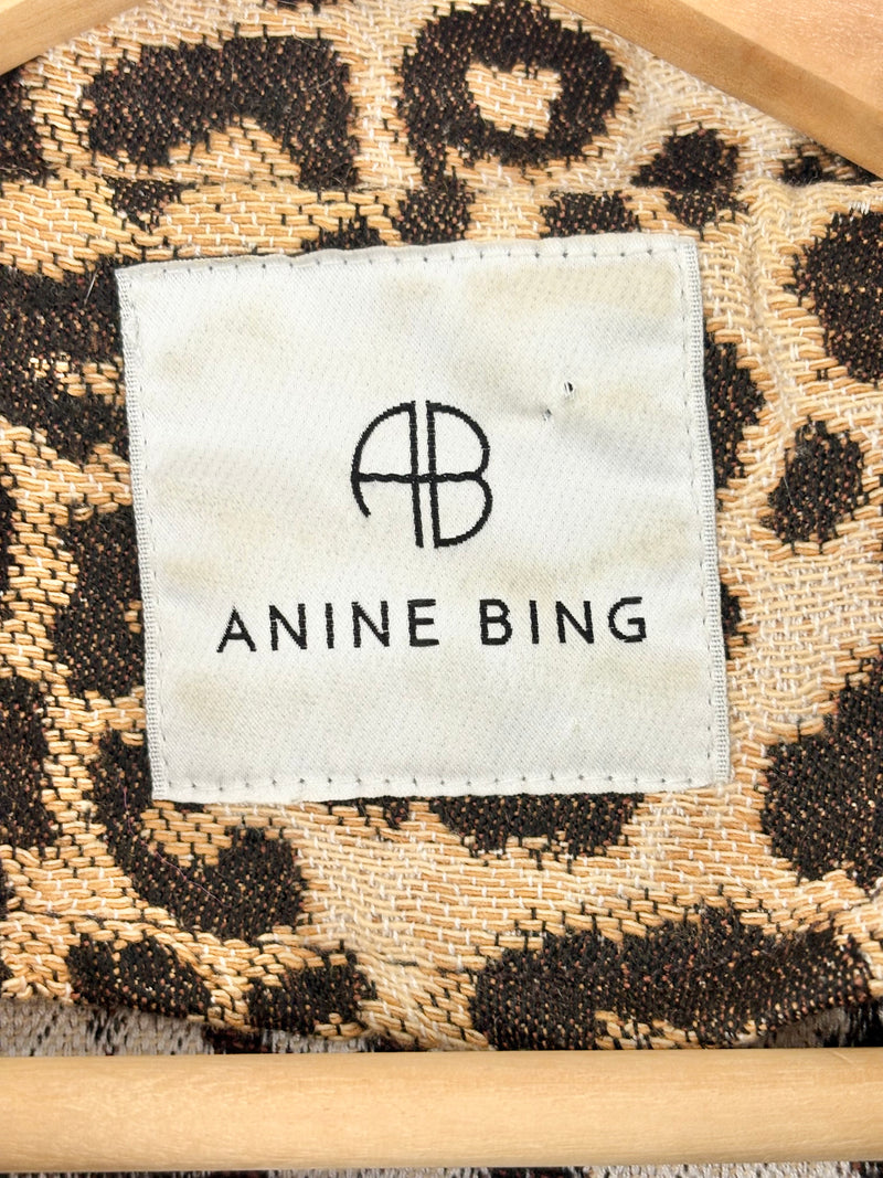 Anine Bing Leopard-Print 'Flynn' Jacquard Jacket - AU4/6