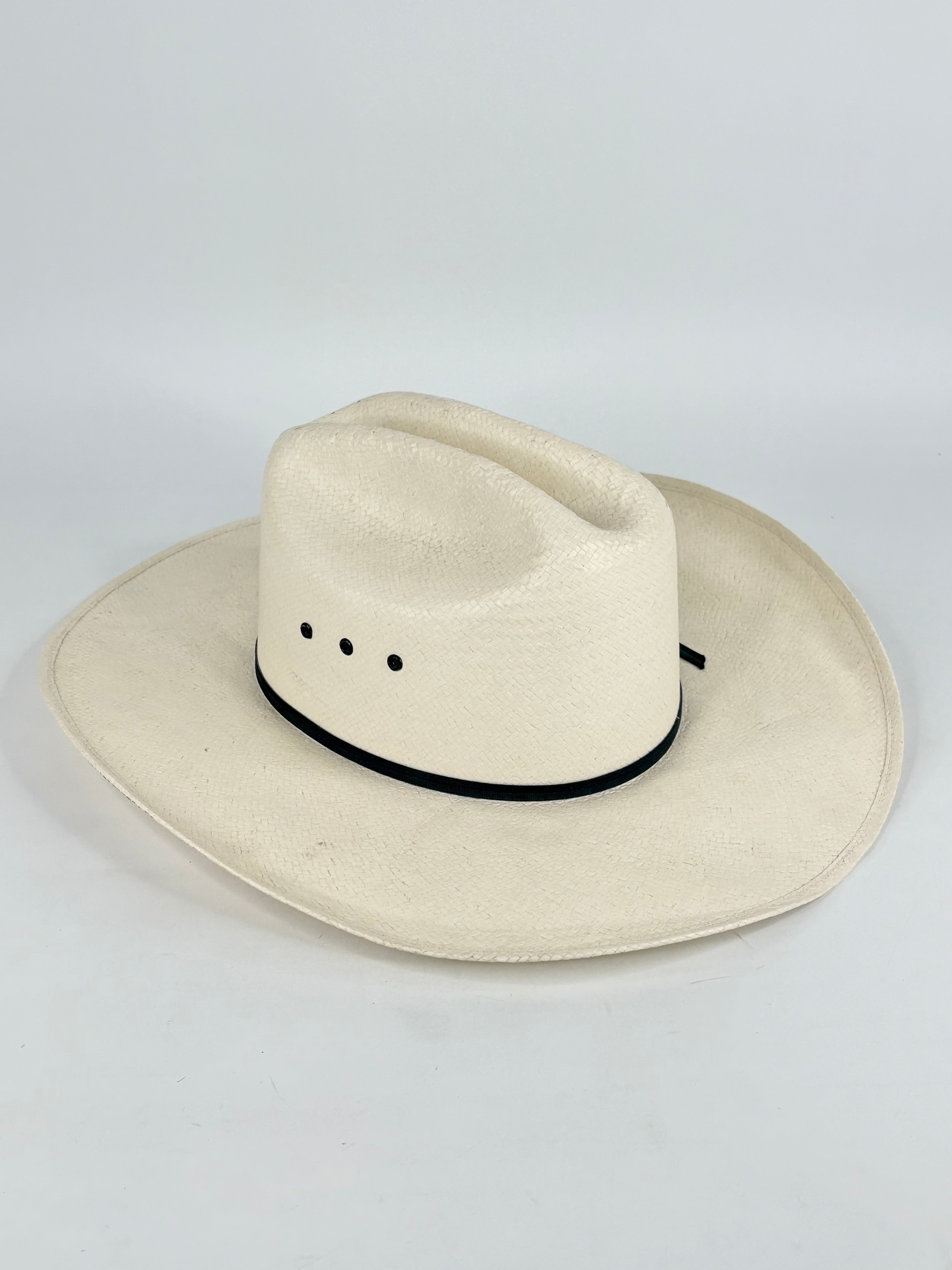 Formosan Vintage White Straw Texan Hat