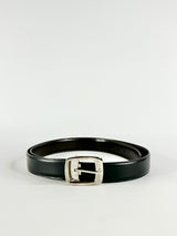 Monte Blanc Sleek Black Leather Belt