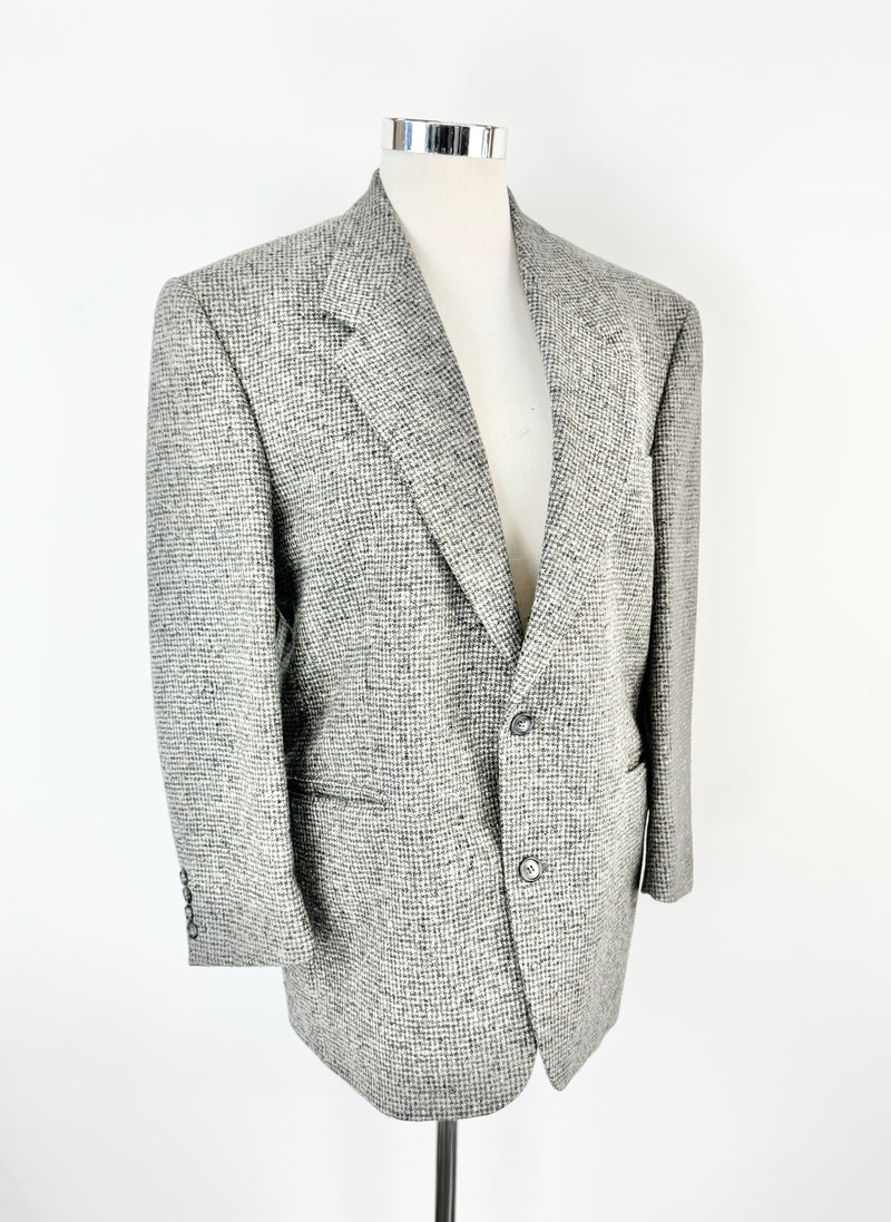 Vintage Yves Saint Laurent Pour Homme Grey Alpaca & Wool Blazer - 50