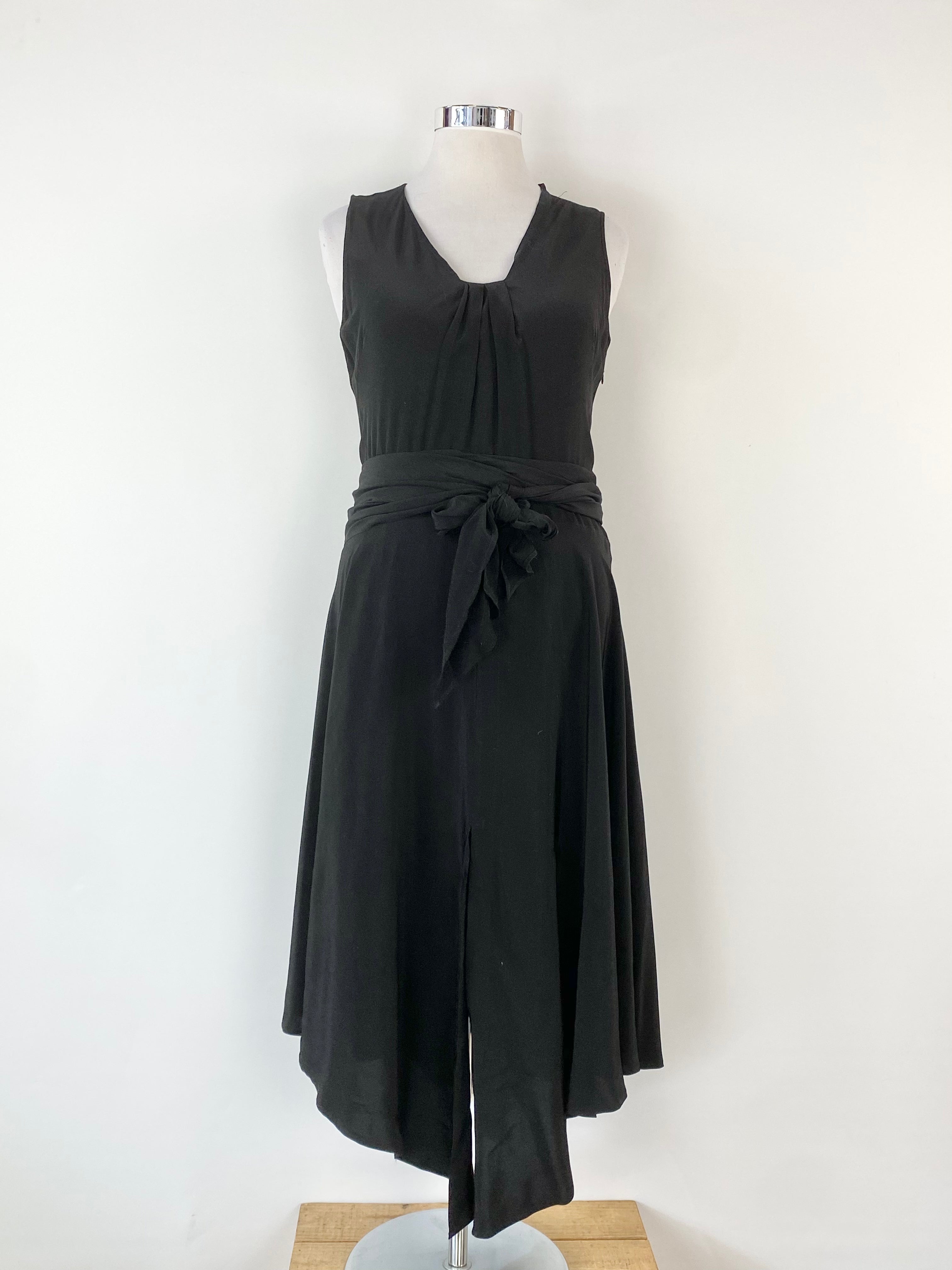 Willow Black Asymmetrical Maxi Dress - AU12