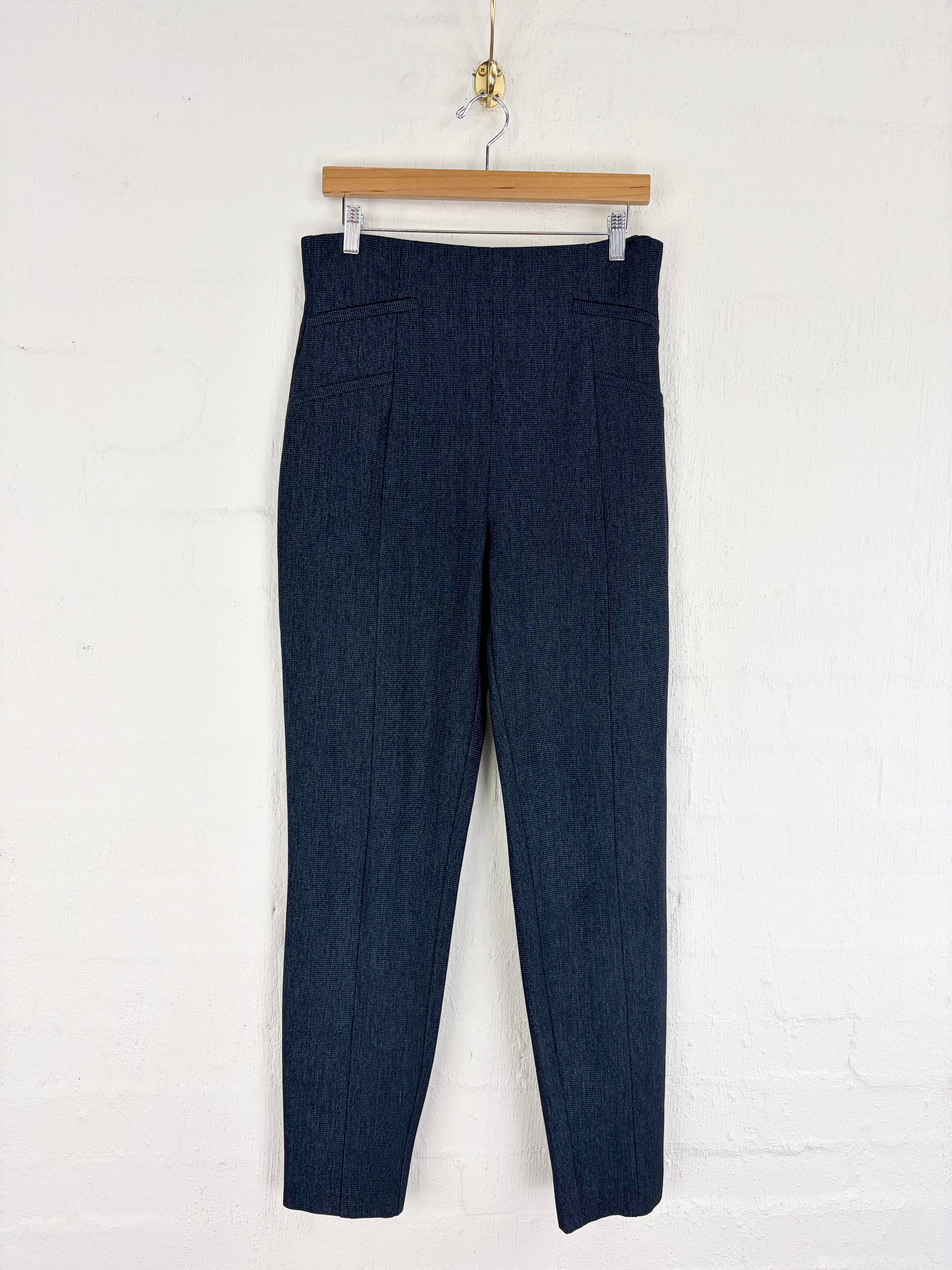 Cue Dark Blue High Waisted Slacks - AU12