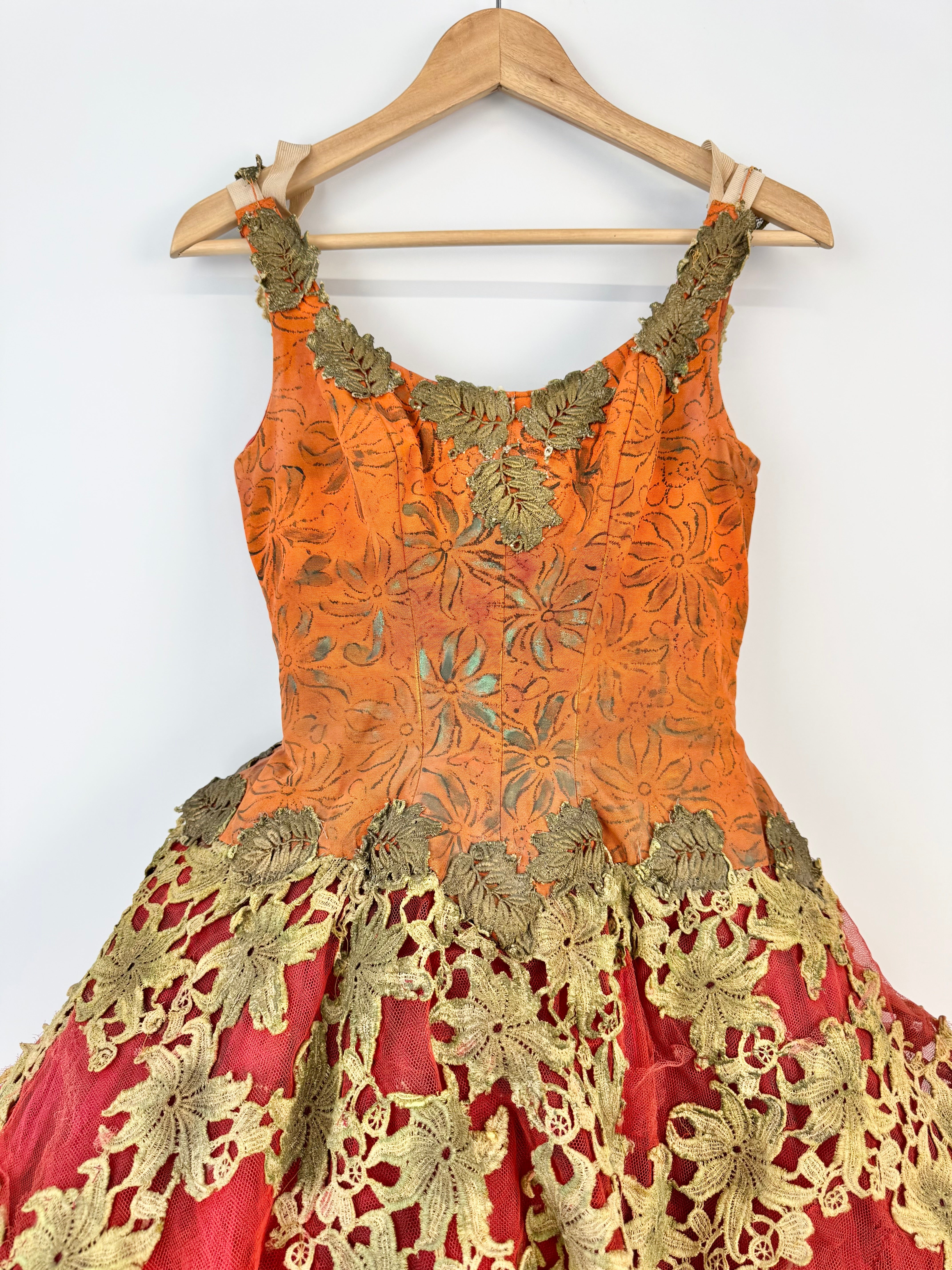 Vintage Autumnal Orange Ballet Costume - AU6