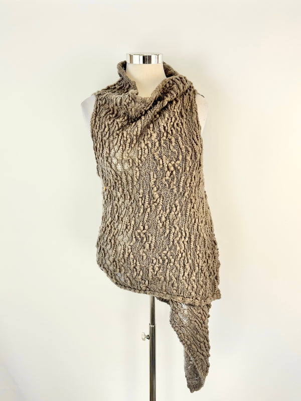 Sara Pacini Ash Grey Textured Knit Vest - AU8/10/12