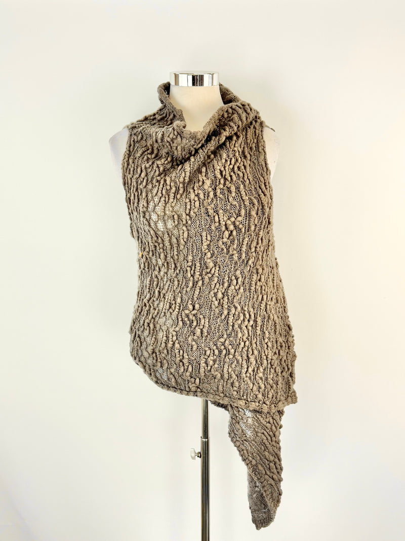 Sara Pacini Ash Grey Textured Knit Vest - AU8/10/12